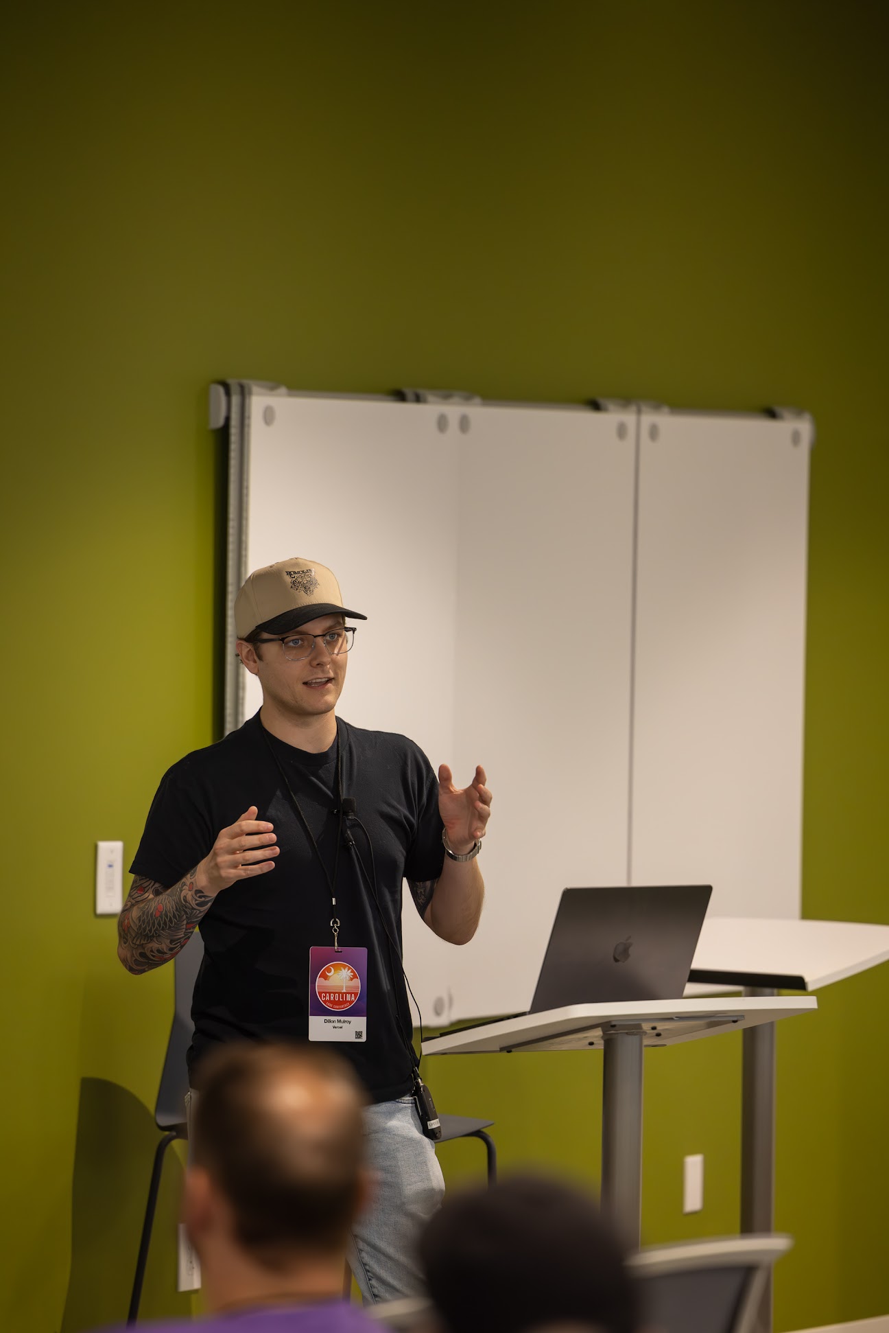 Dillon Mulroy speaking at the 2024 Carolina Code Conference