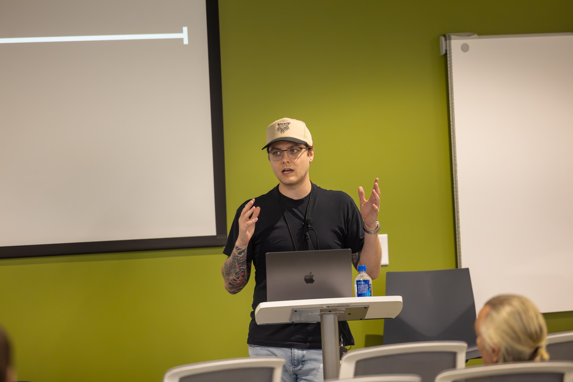 Dillon Mulroy speaking at the 2024 Carolina Code Conference