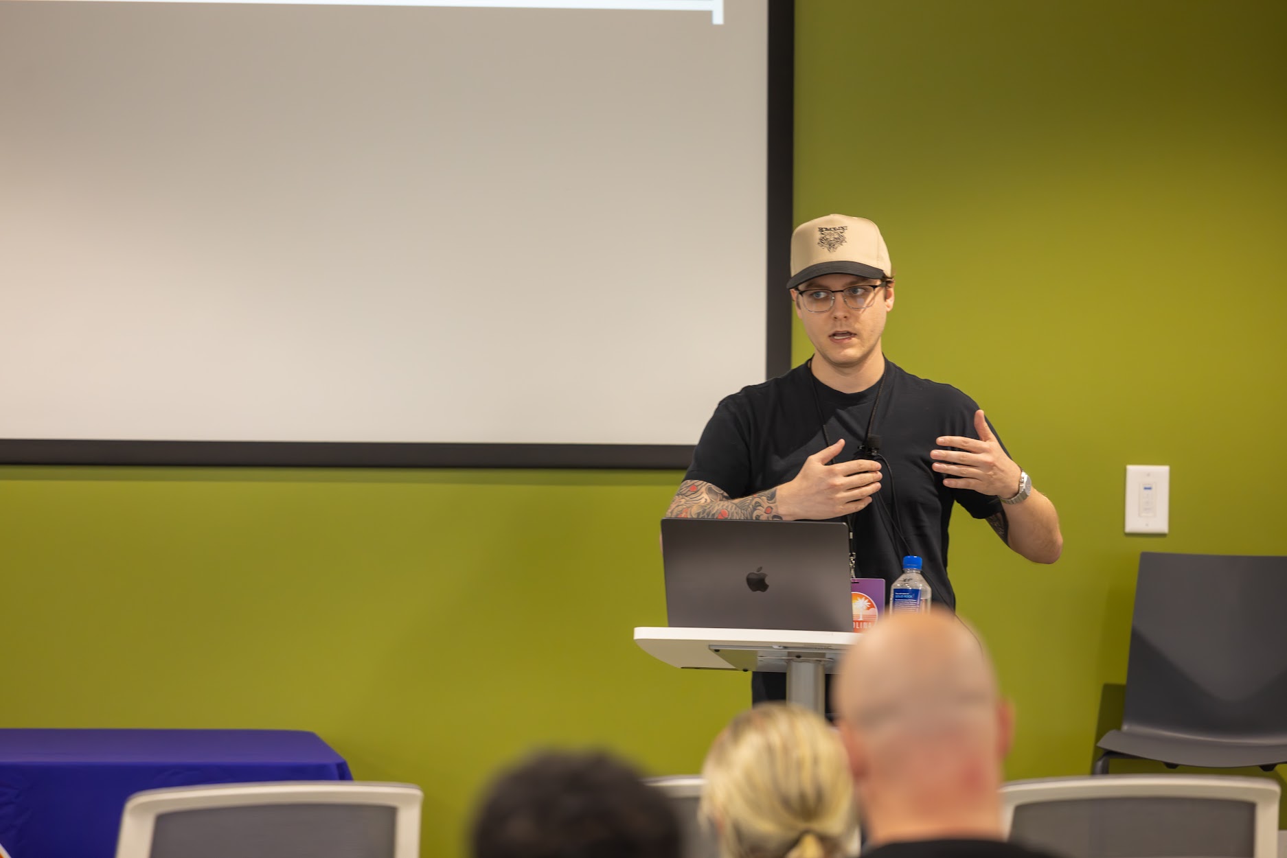 Dillon Mulroy speaking at the 2024 Carolina Code Conference