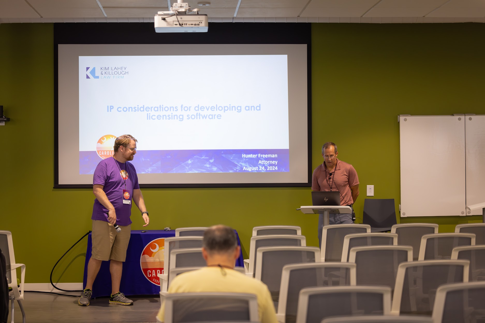Hunter Freeman speaking at the 2024 Carolina Code Conference