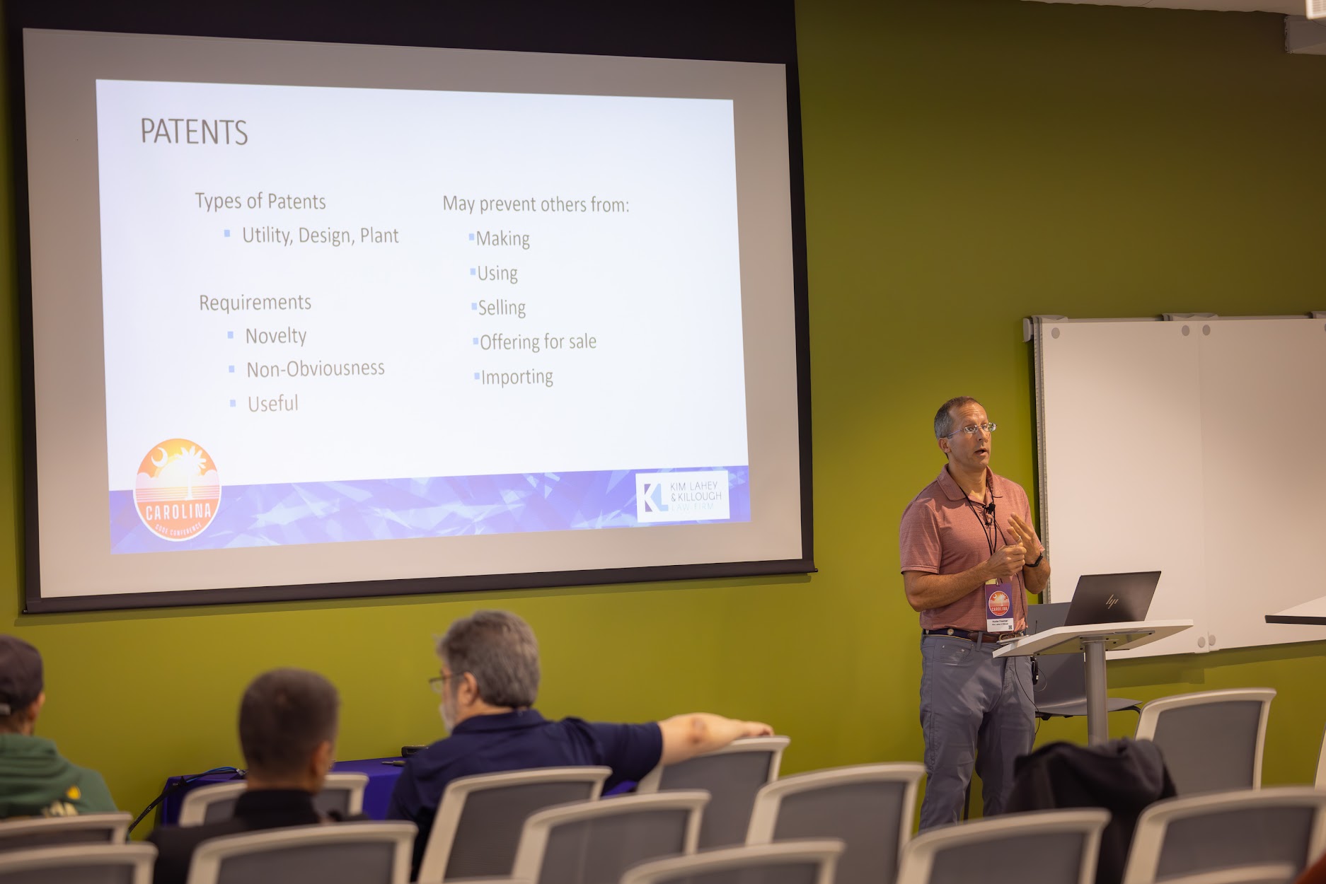 Hunter Freeman speaking at the 2024 Carolina Code Conference