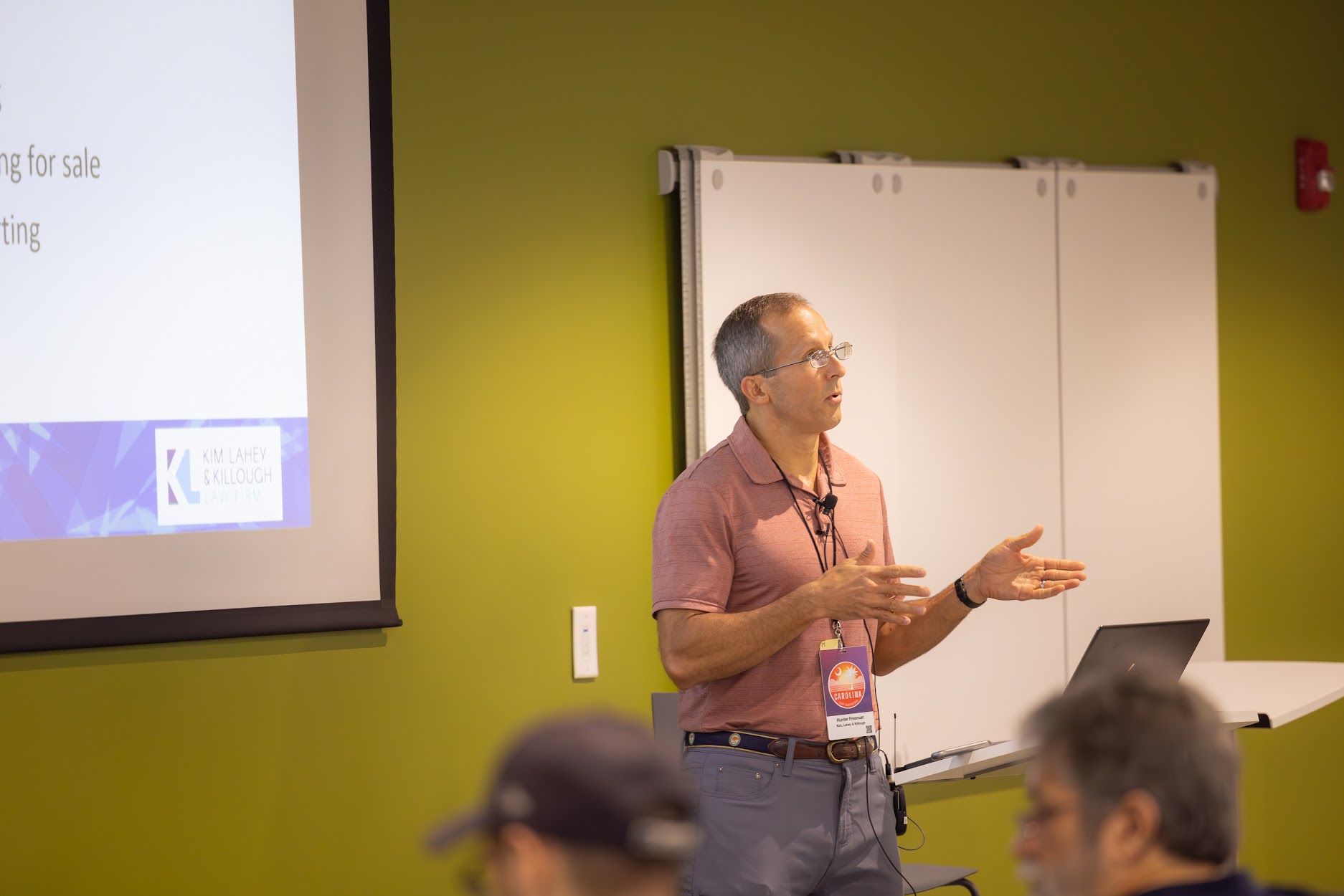 Hunter Freeman speaking at the 2024 Carolina Code Conference