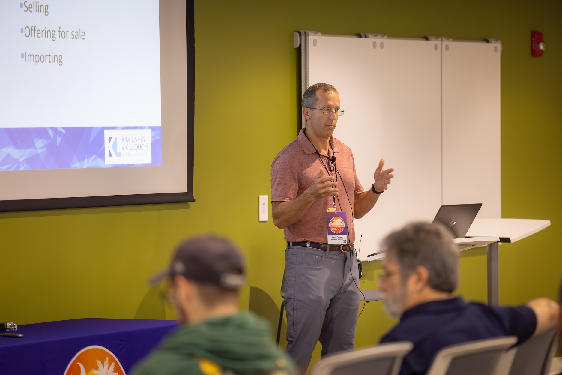 Hunter Freeman speaking at the 2024 Carolina Code Conference