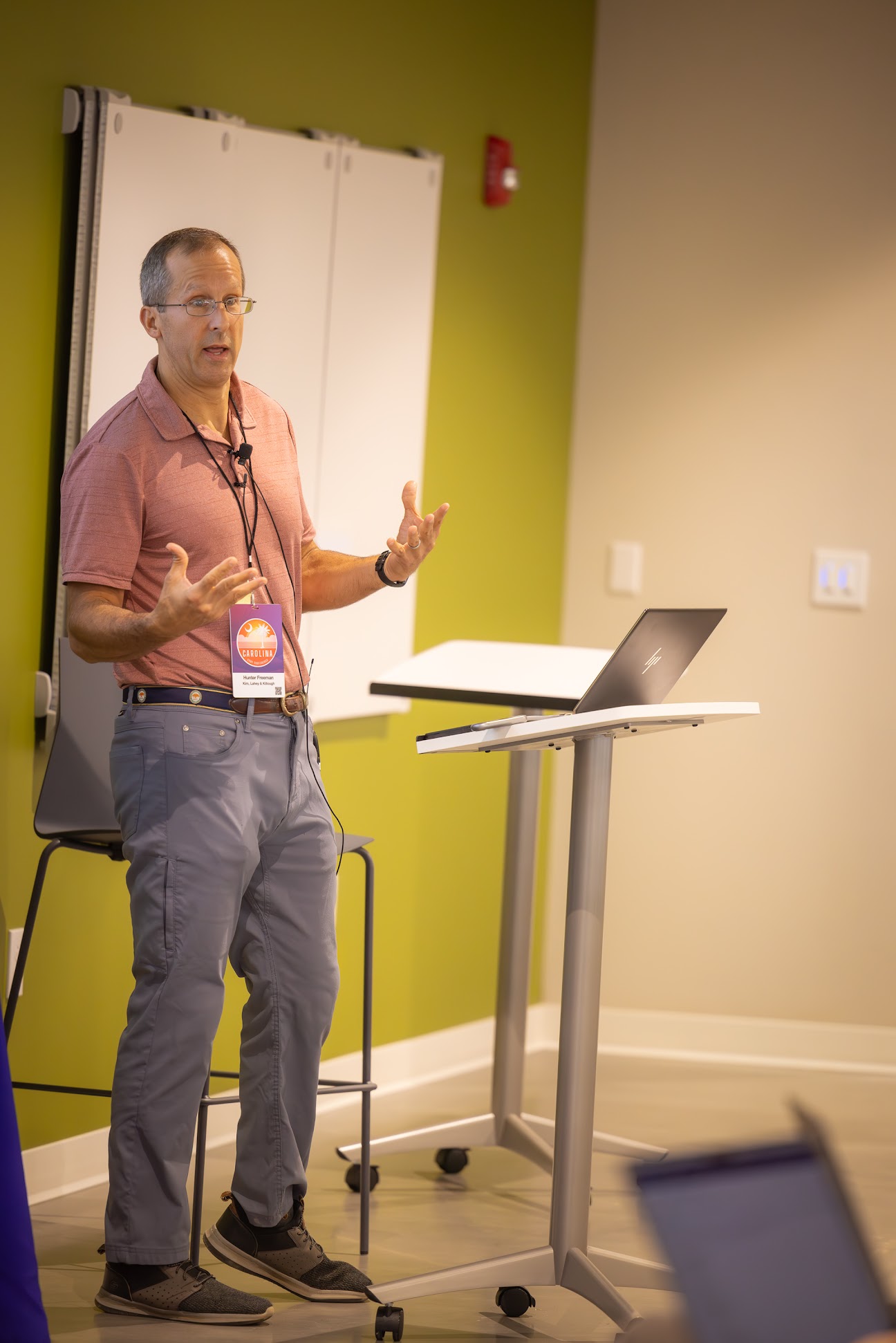 Hunter Freeman speaking at the 2024 Carolina Code Conference