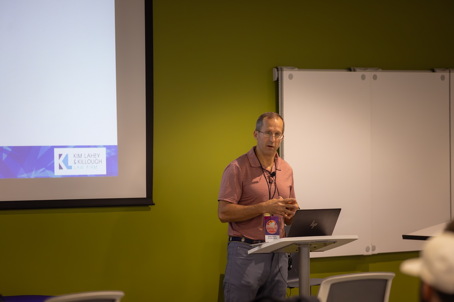 Hunter Freeman speaking at the 2024 Carolina Code Conference