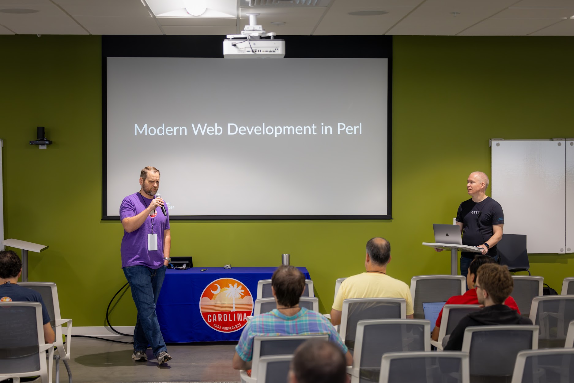 Jason Crome speaking at the 2024 Carolina Code Conference