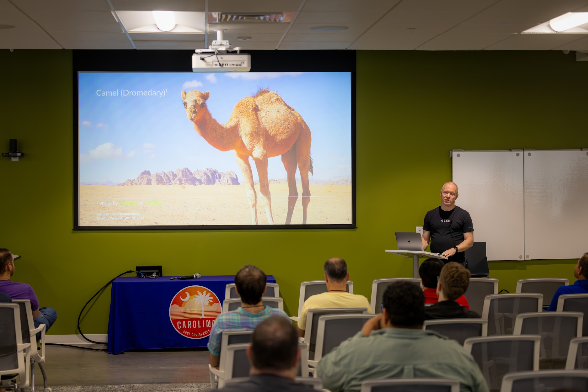 Jason Crome speaking at the 2024 Carolina Code Conference