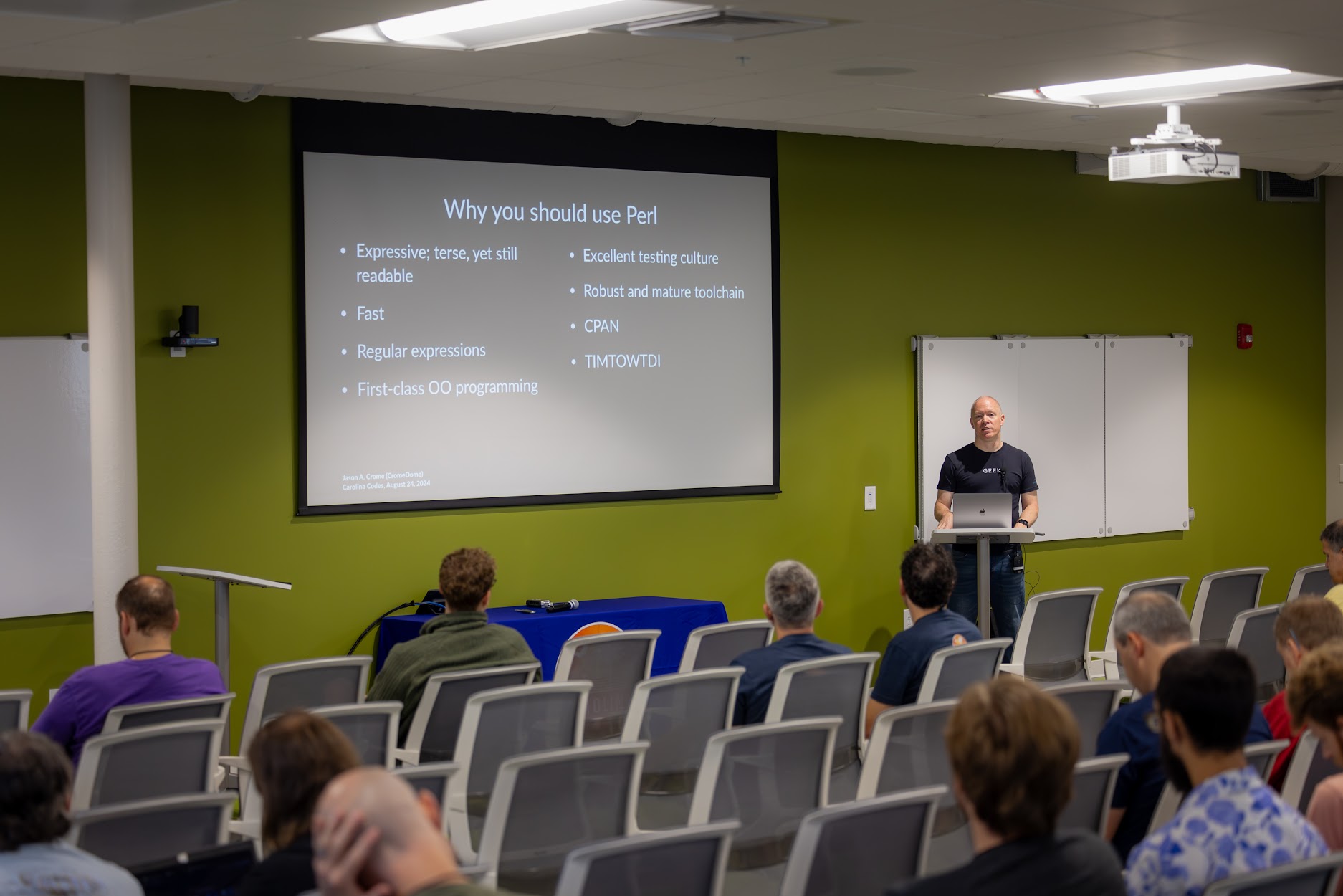 Jason Crome speaking at the 2024 Carolina Code Conference