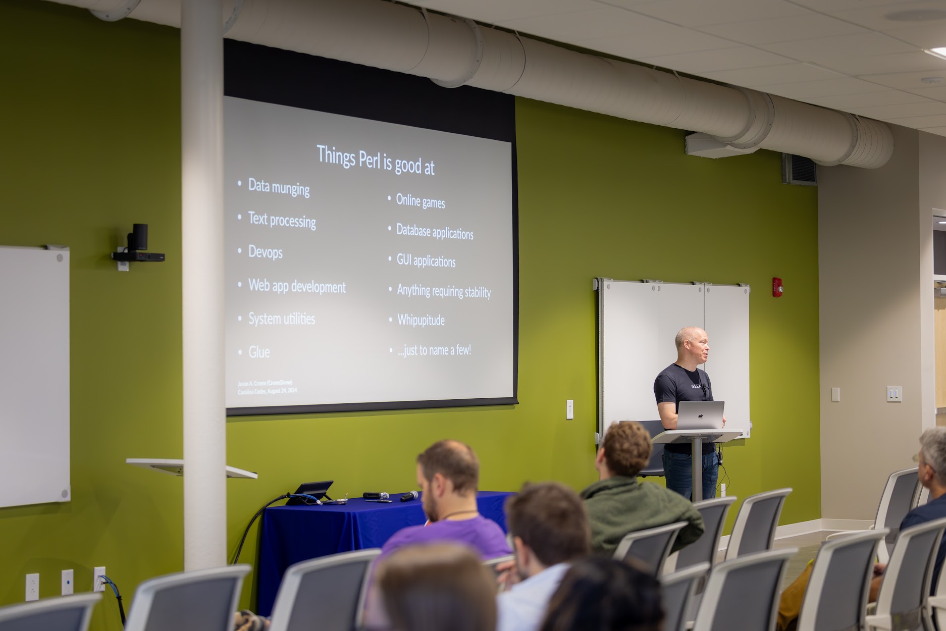 Jason Crome speaking at the 2024 Carolina Code Conference