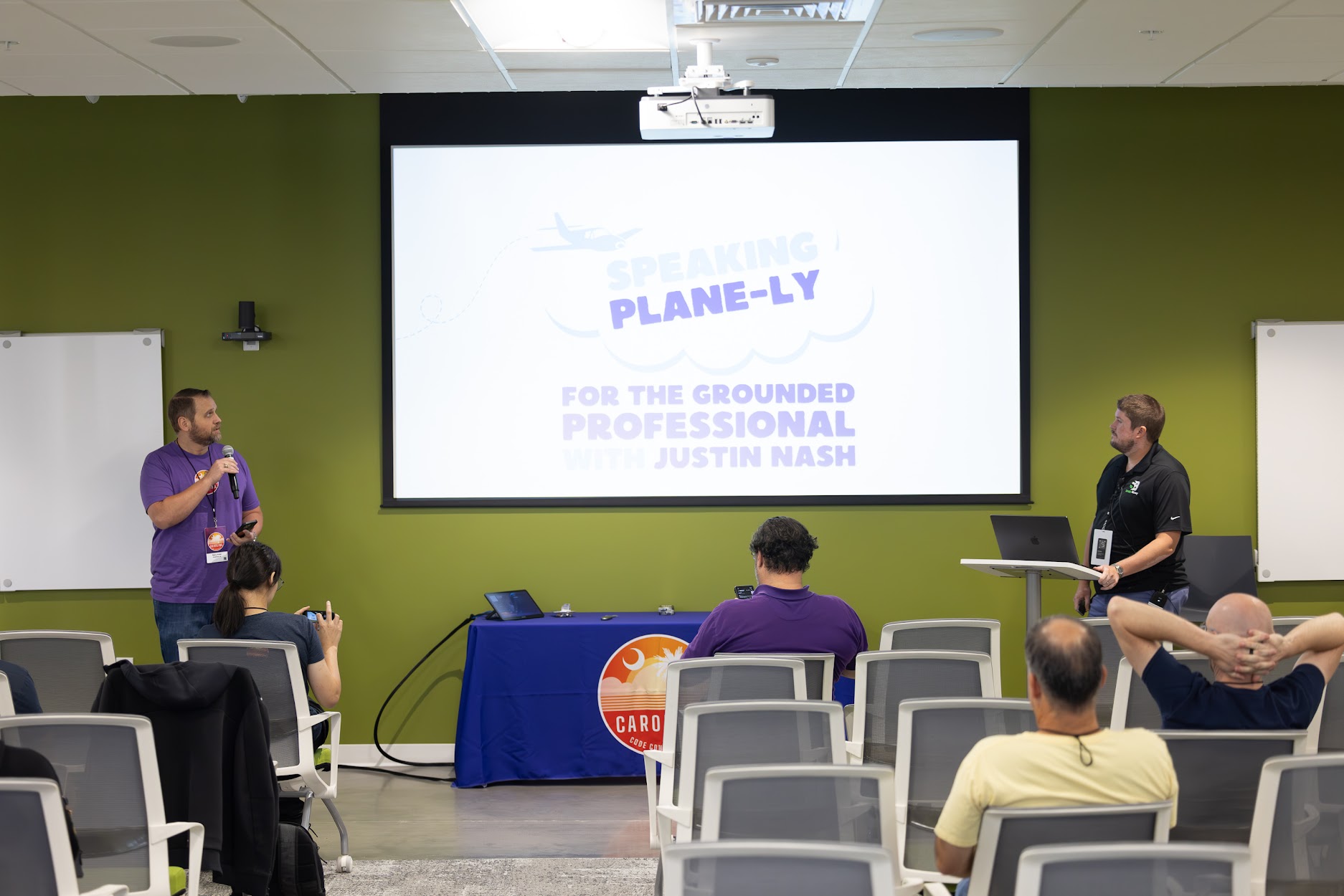 Justin Nash speaking at the 2024 Carolina Code Conference