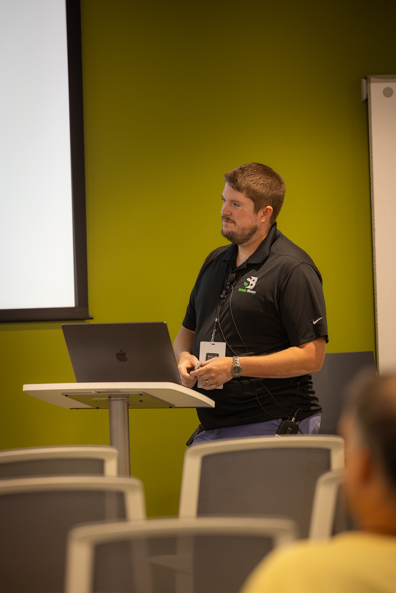 Justin Nash speaking at the 2024 Carolina Code Conference