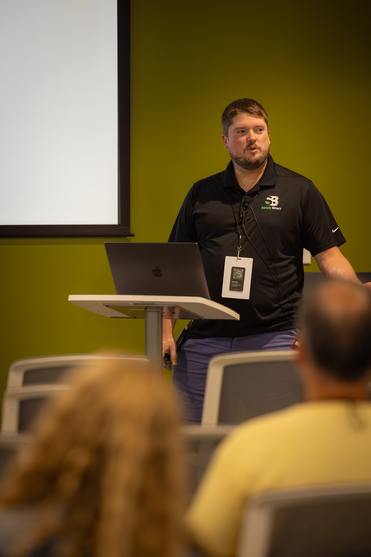 Justin Nash speaking at the 2024 Carolina Code Conference
