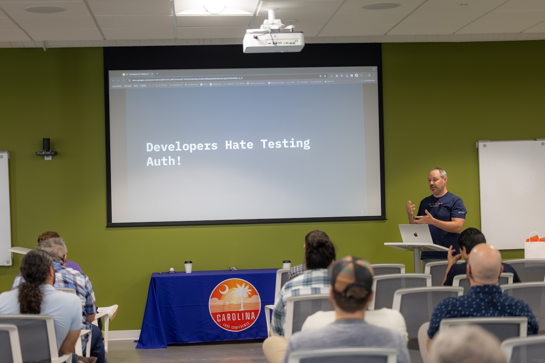 Kevin Old speaking at the 2024 Carolina Code Conference