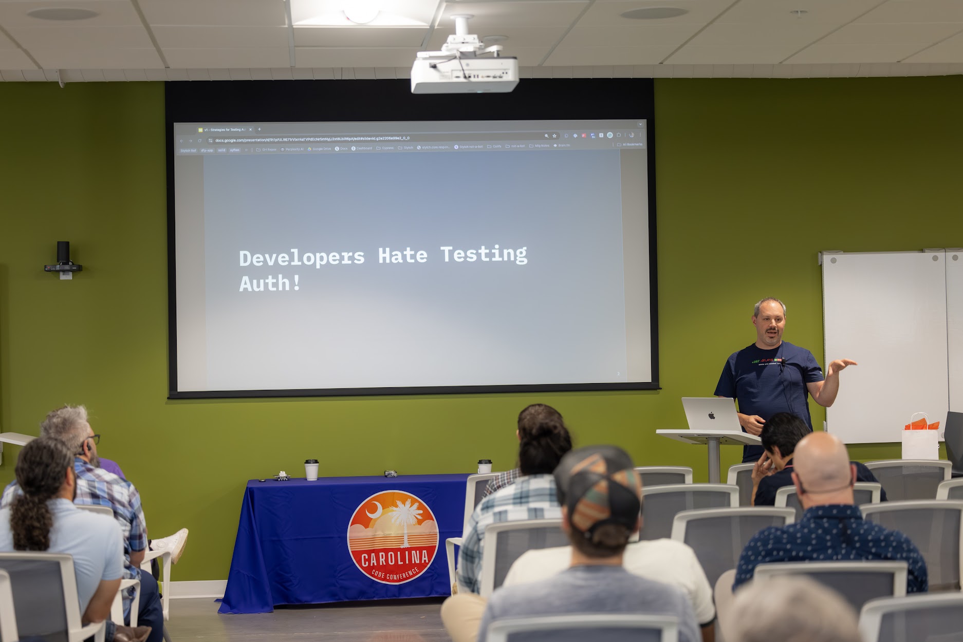 Kevin Old speaking at the 2024 Carolina Code Conference