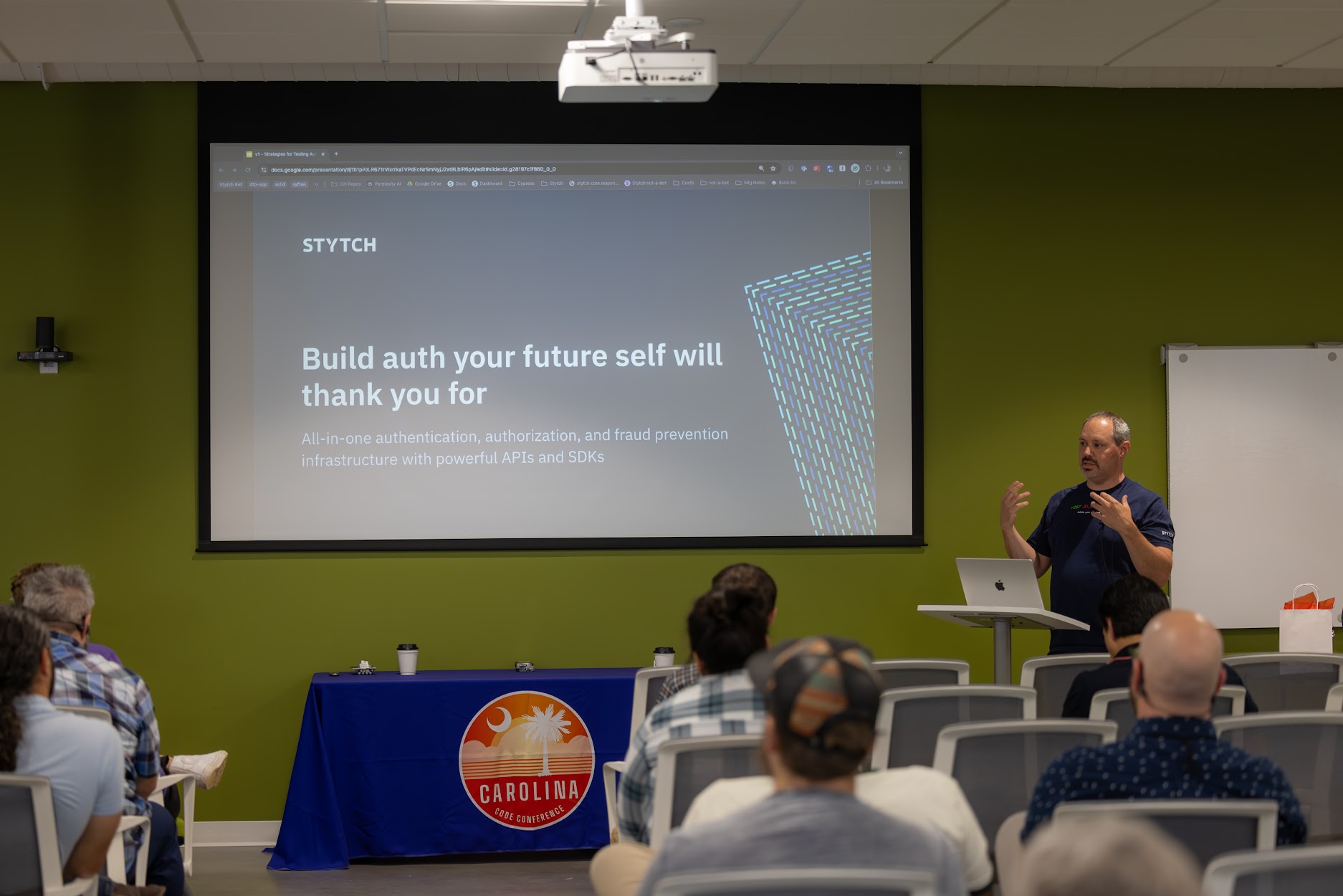 Kevin Old speaking at the 2024 Carolina Code Conference
