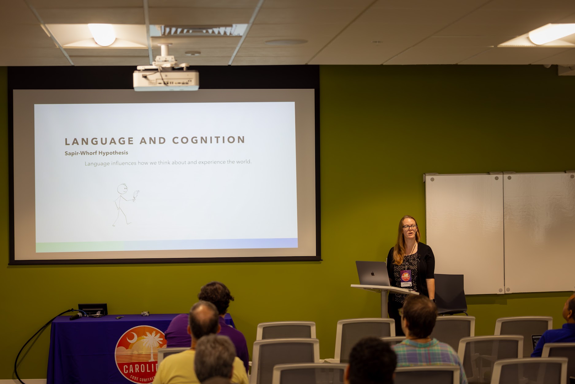 Liz Alvarez speaking at the 2024 Carolina Code Conference