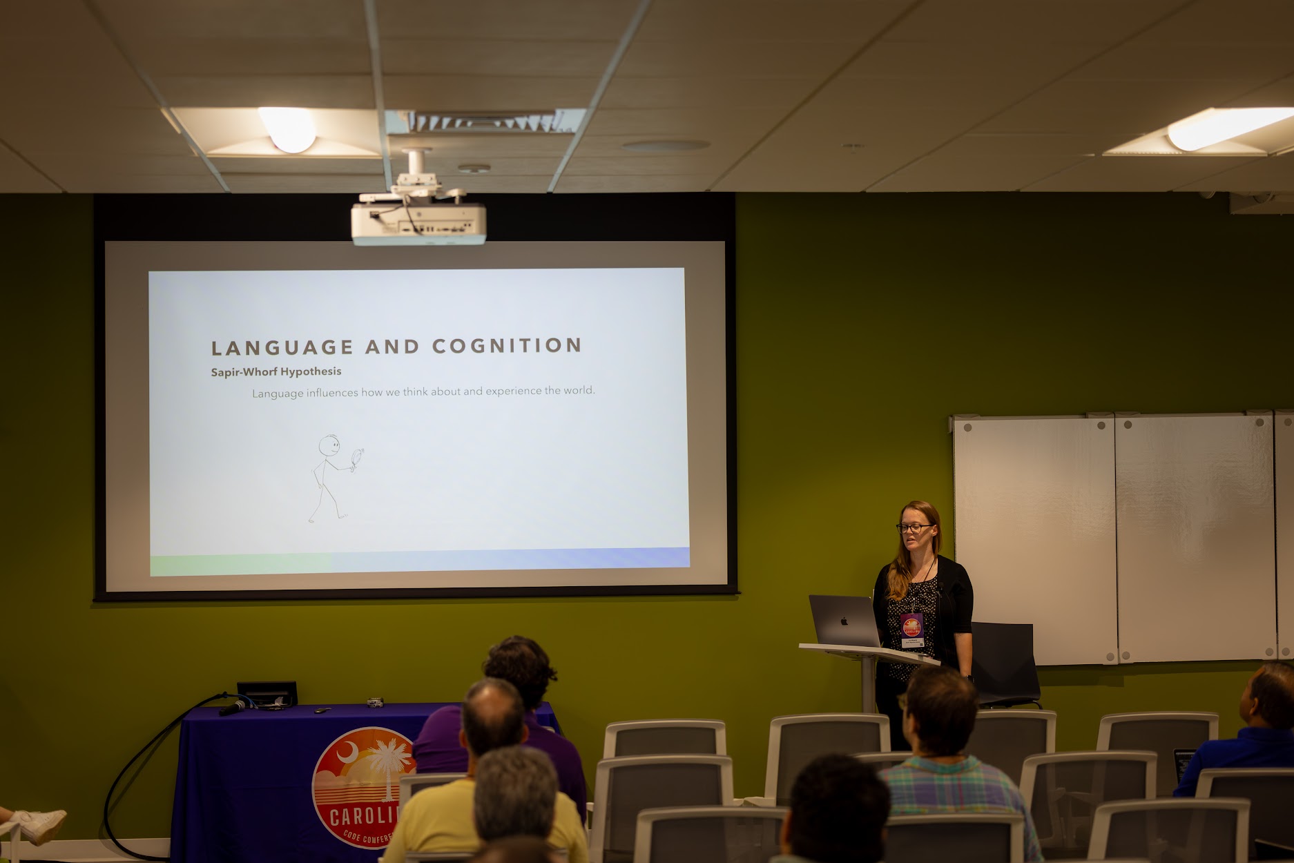 Liz Alvarez speaking at the 2024 Carolina Code Conference