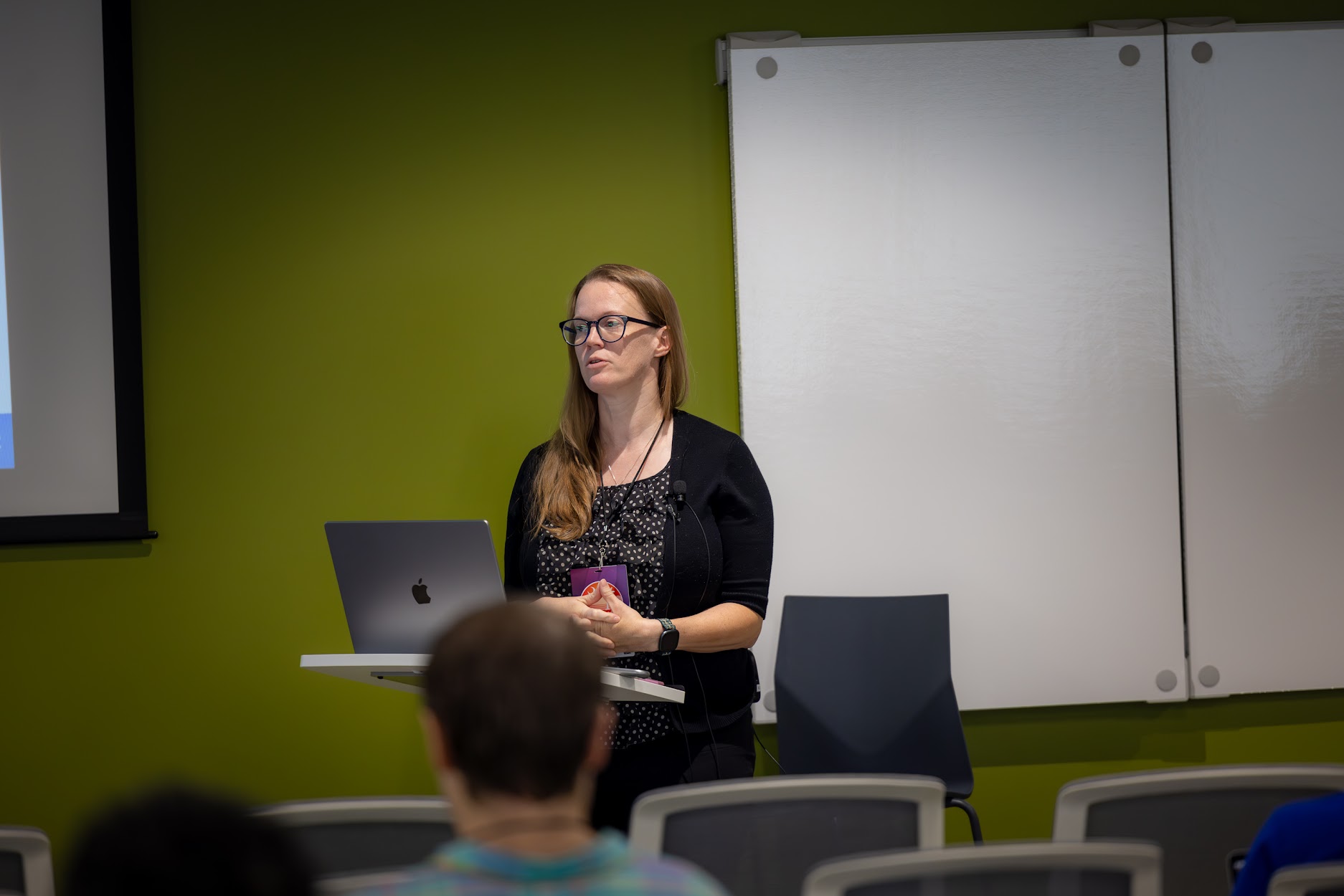 Liz Alvarez speaking at the 2024 Carolina Code Conference