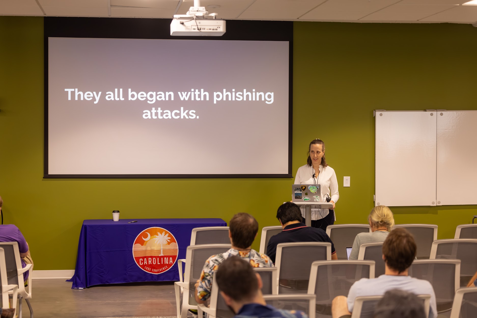 Lydia Stepanek speaking at the 2024 Carolina Code Conference