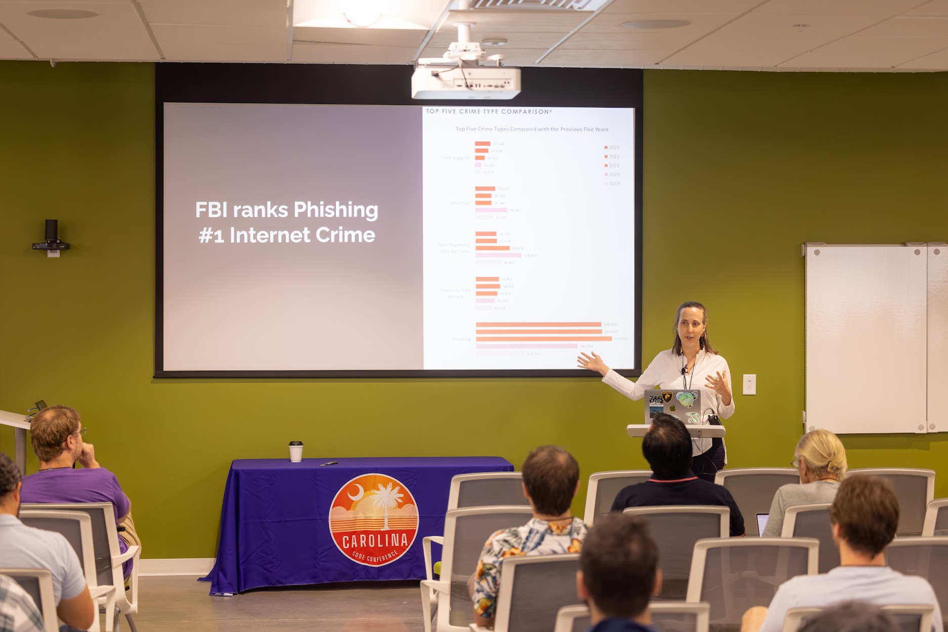 Lydia Stepanek speaking at the 2024 Carolina Code Conference