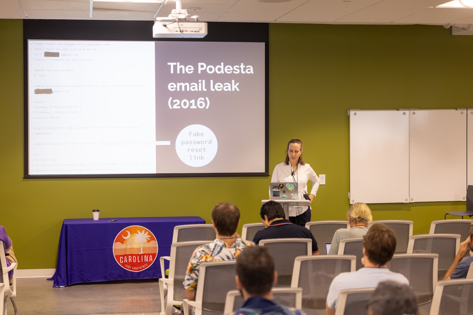 Lydia Stepanek speaking at the 2024 Carolina Code Conference