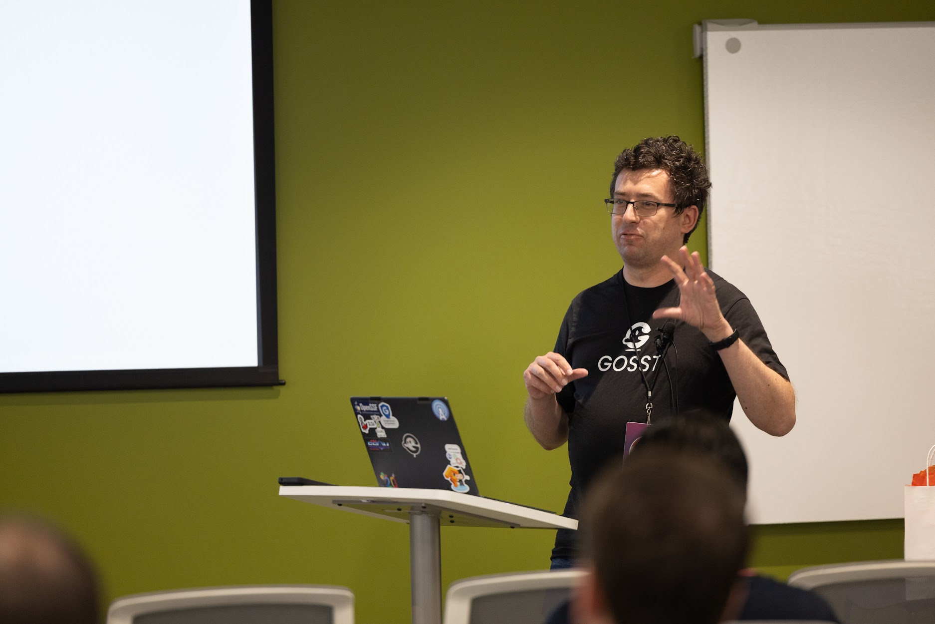 Mihai Maruseac speaking at the 2024 Carolina Code Conference
