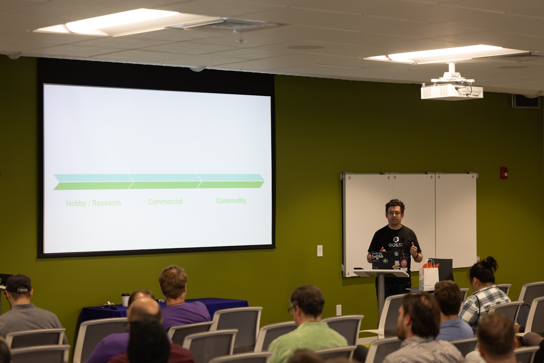Mihai Maruseac speaking at the 2024 Carolina Code Conference