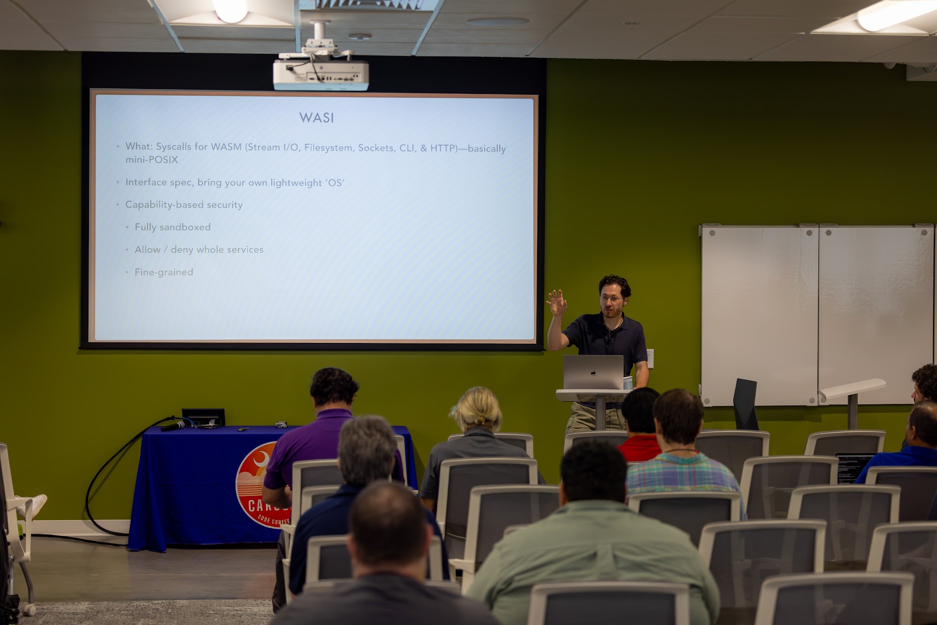 Nate Abele speaking at the 2024 Carolina Code Conference