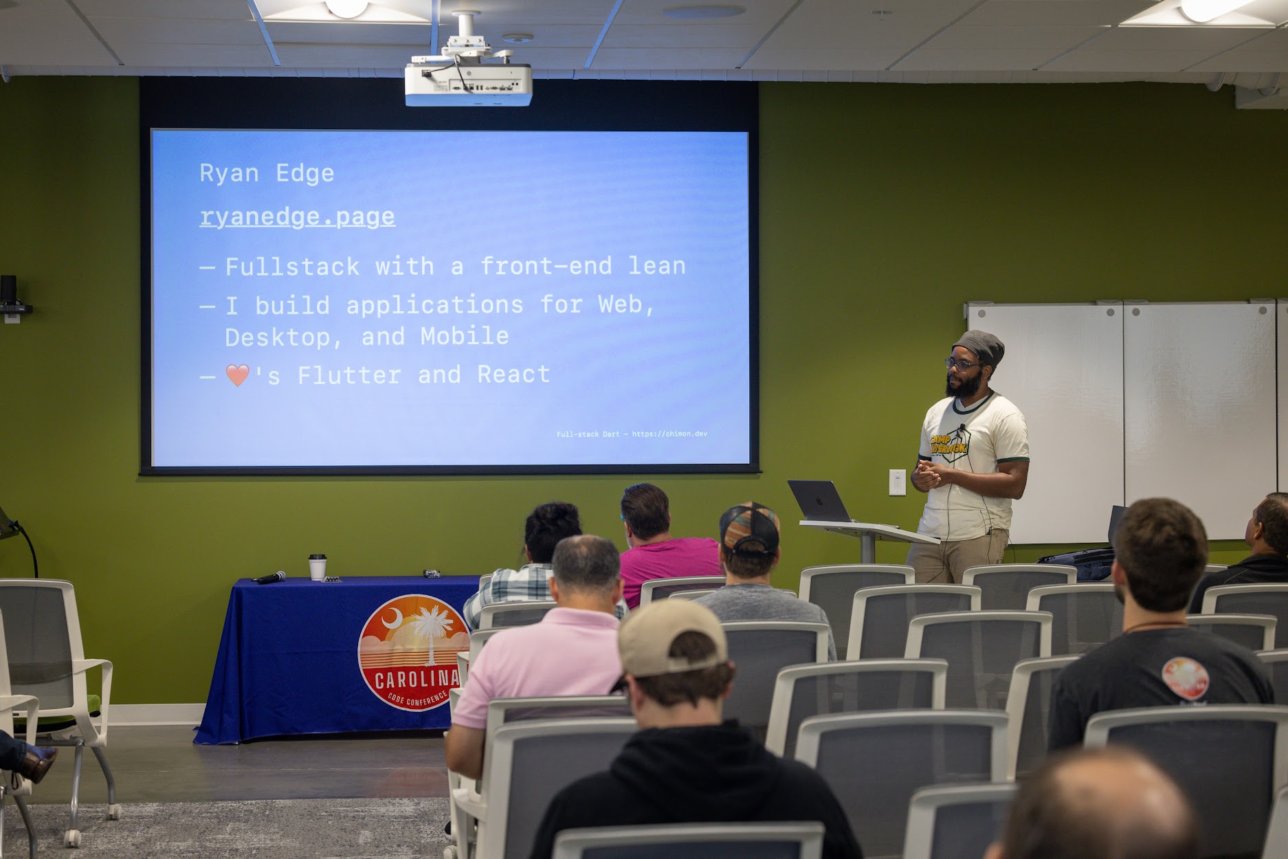 Ryan Edge speaking at the 2024 Carolina Code Conference