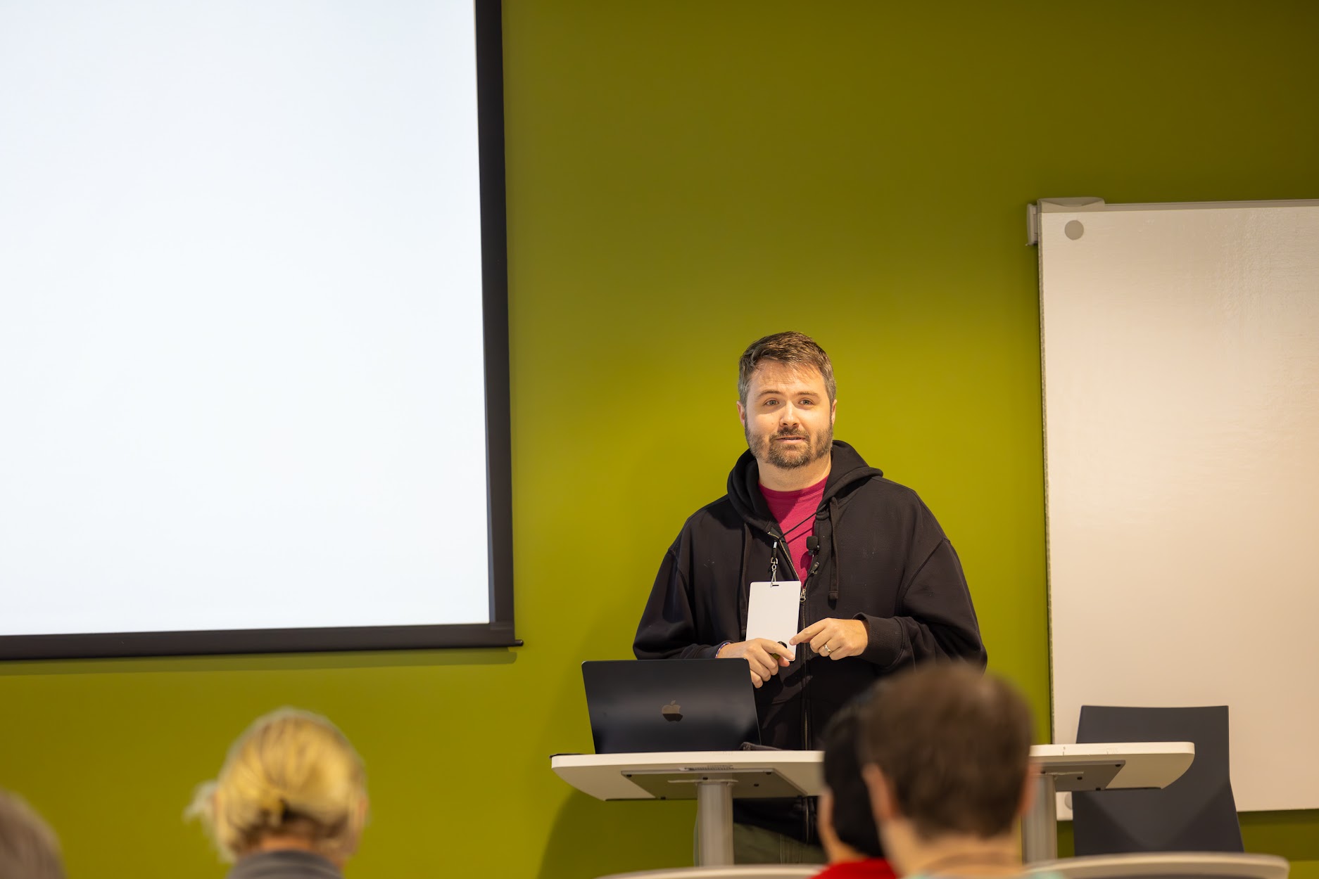 Steven Wade speaking at the 2024 Carolina Code Conference