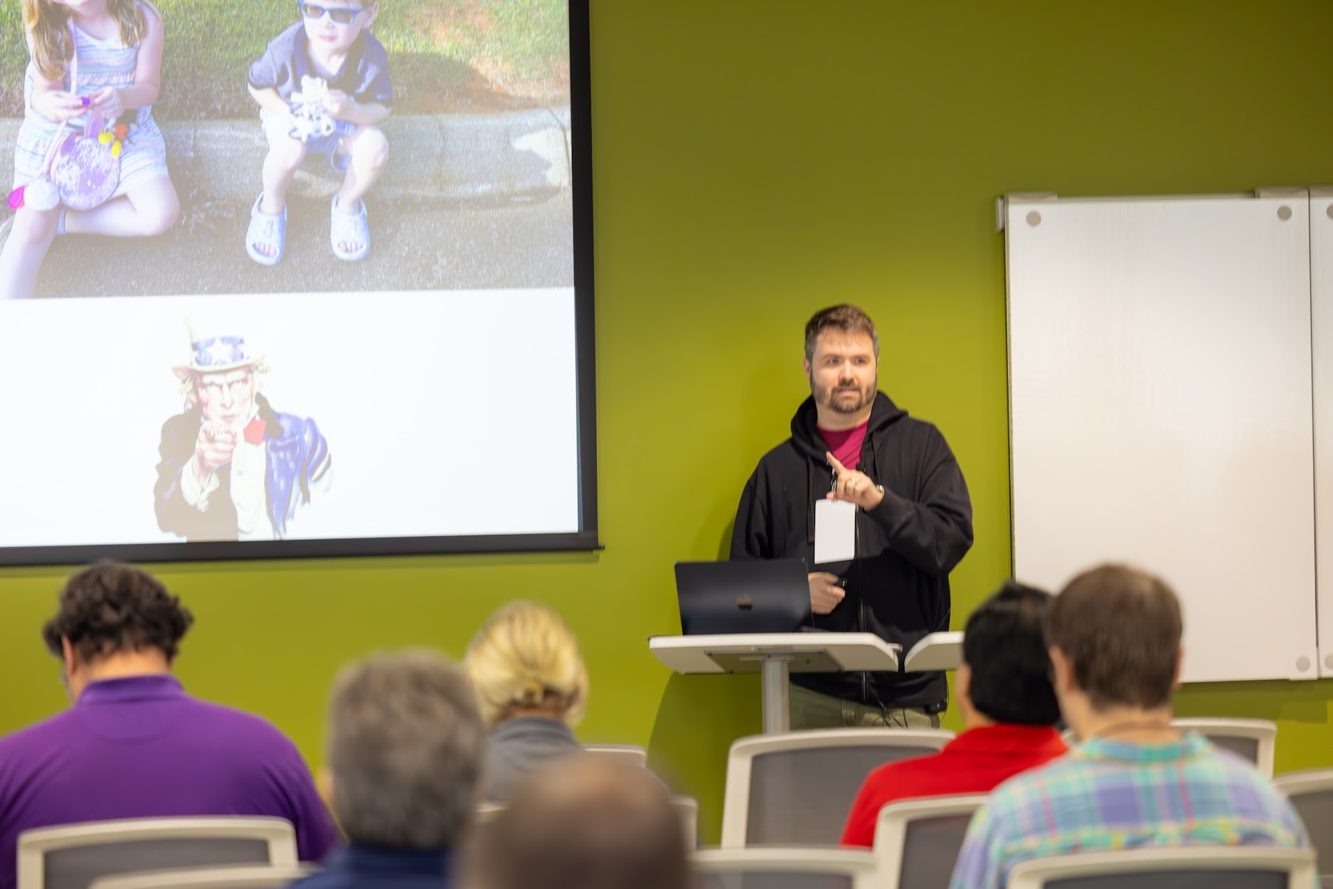 Steven Wade speaking at the 2024 Carolina Code Conference