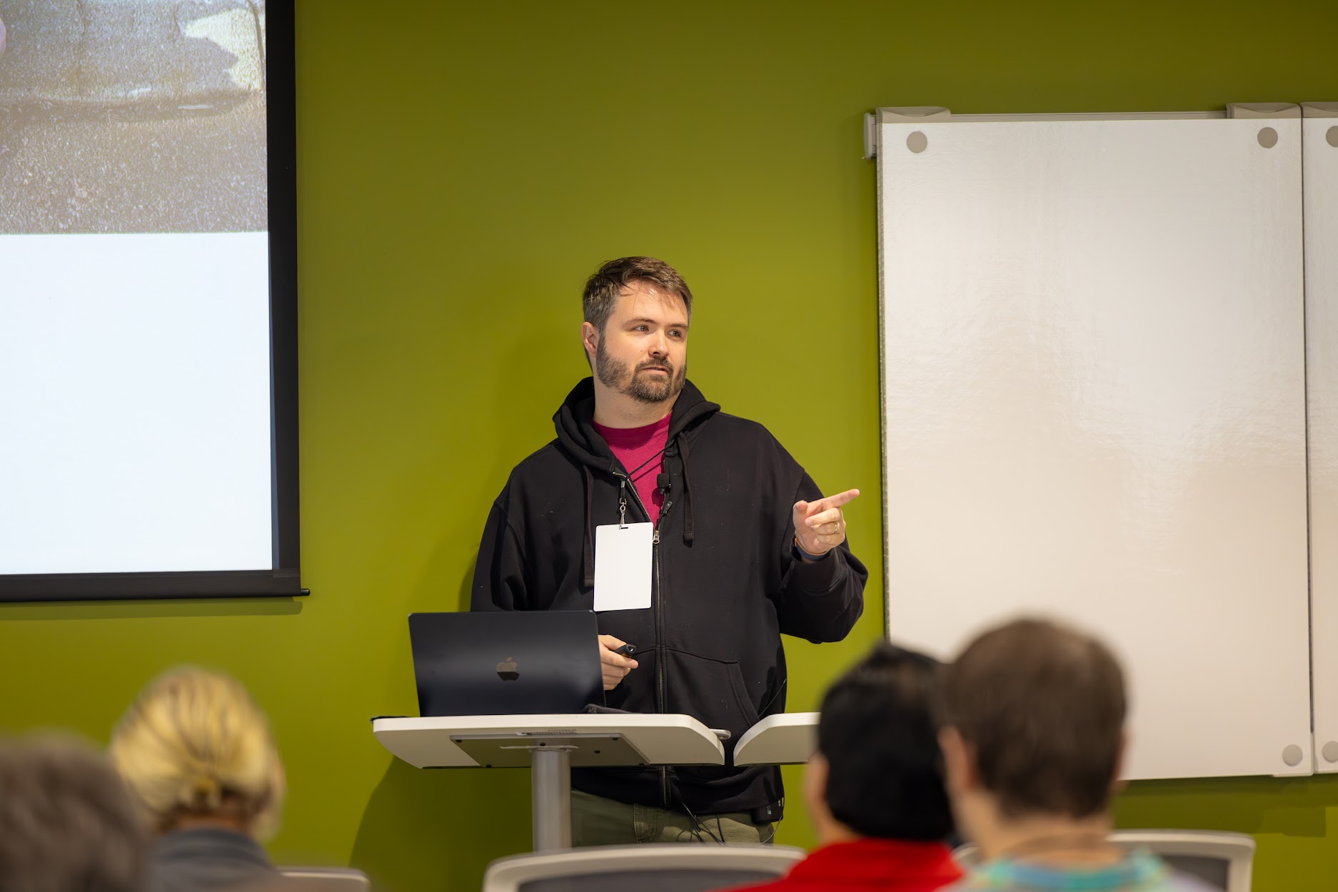 Steven Wade speaking at the 2024 Carolina Code Conference