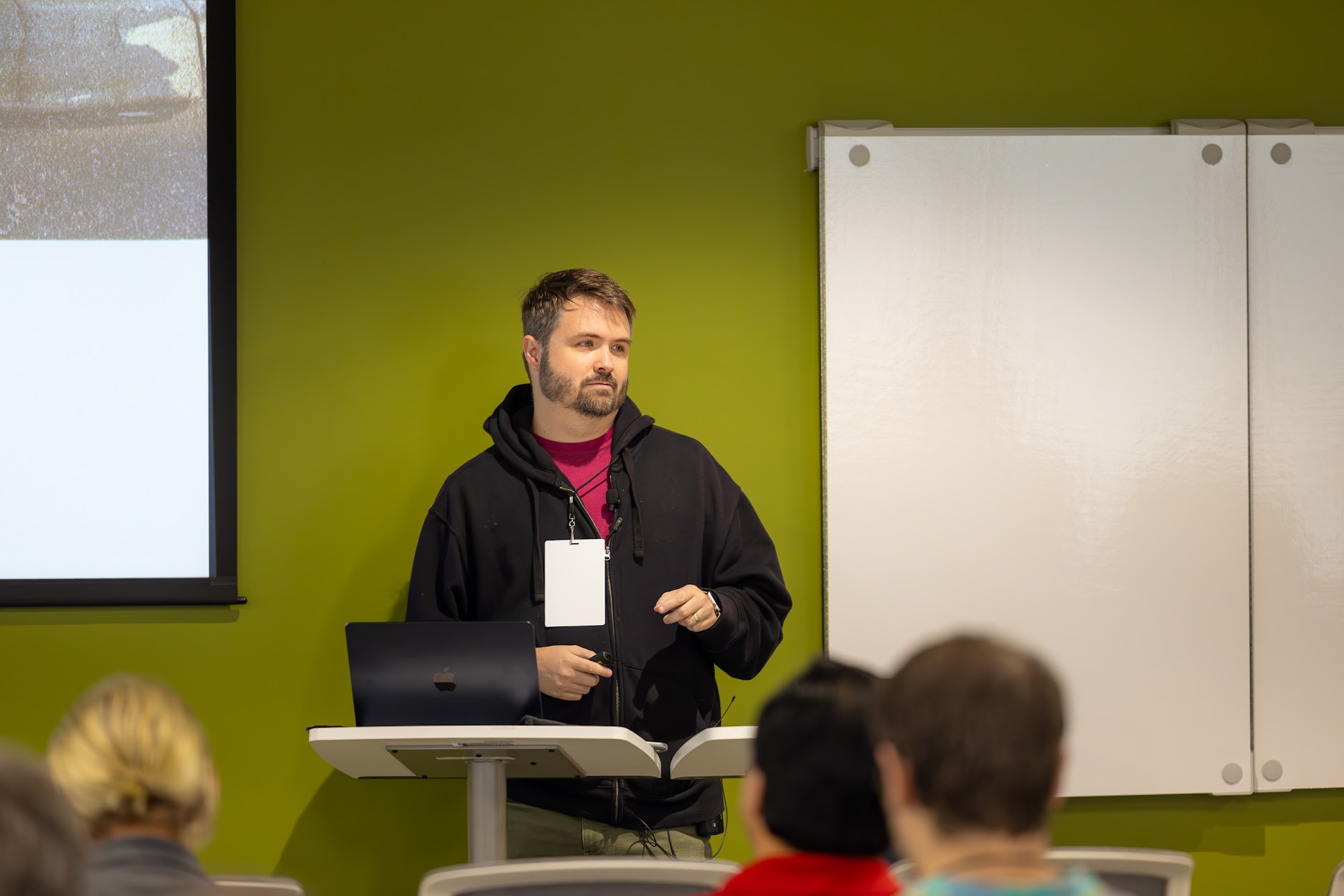 Steven Wade speaking at the 2024 Carolina Code Conference