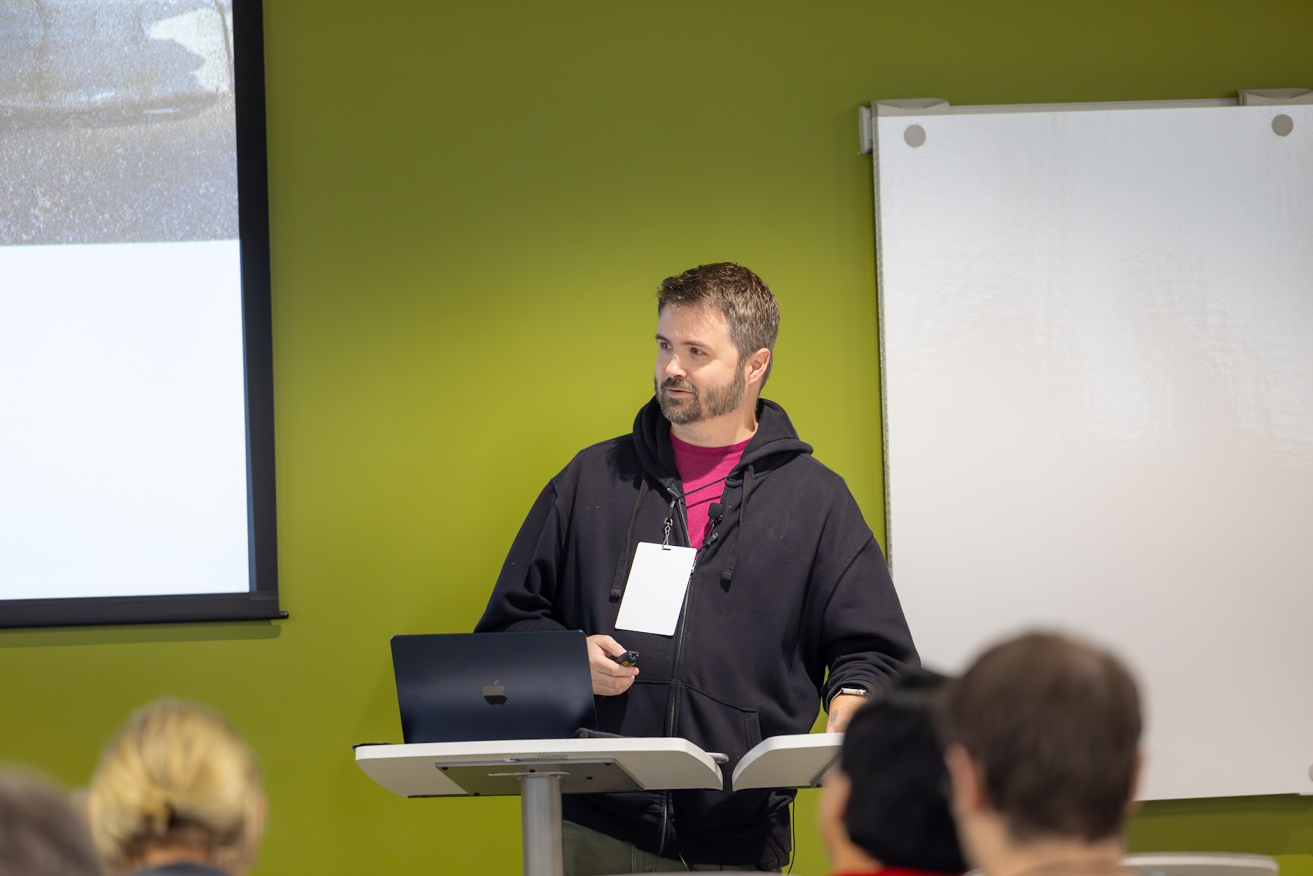 Steven Wade speaking at the 2024 Carolina Code Conference