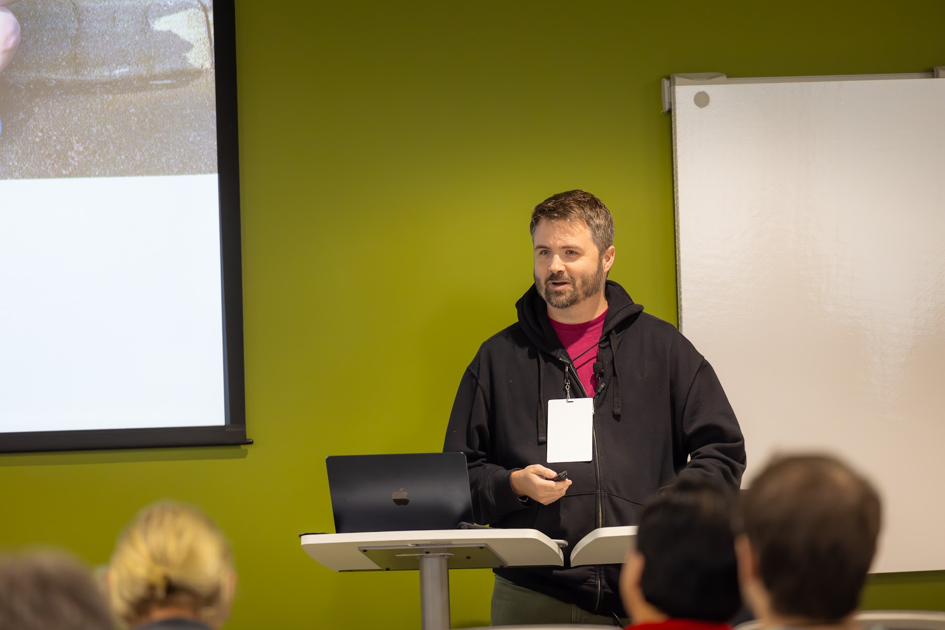 Steven Wade speaking at the 2024 Carolina Code Conference
