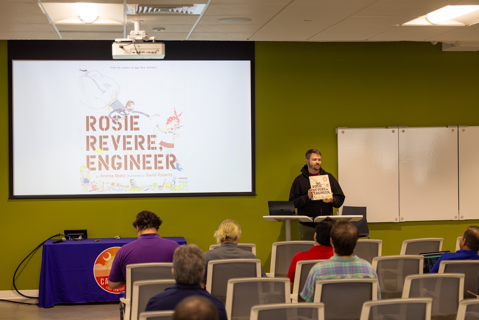 Steven Wade speaking at the 2024 Carolina Code Conference