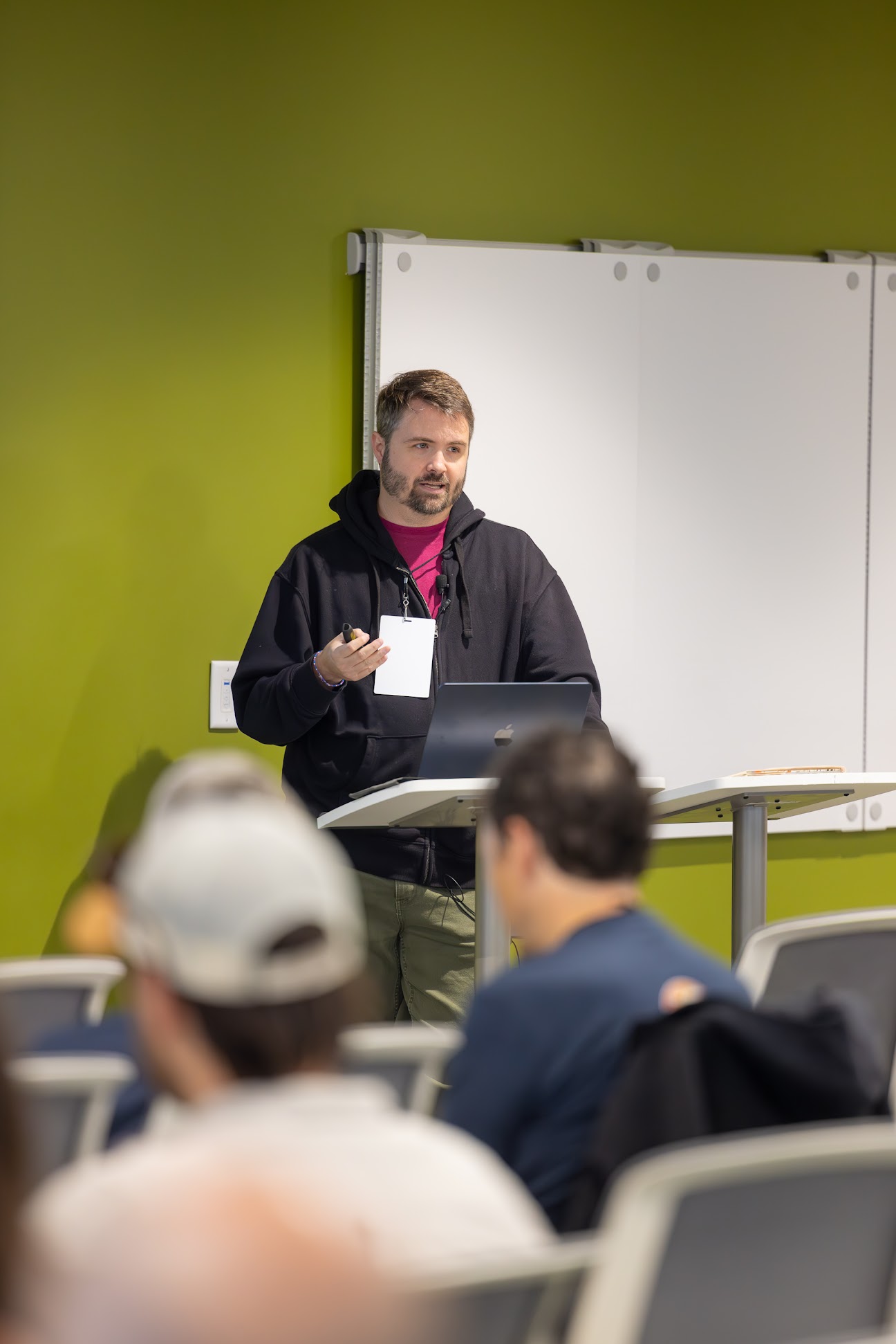 Steven Wade speaking at the 2024 Carolina Code Conference