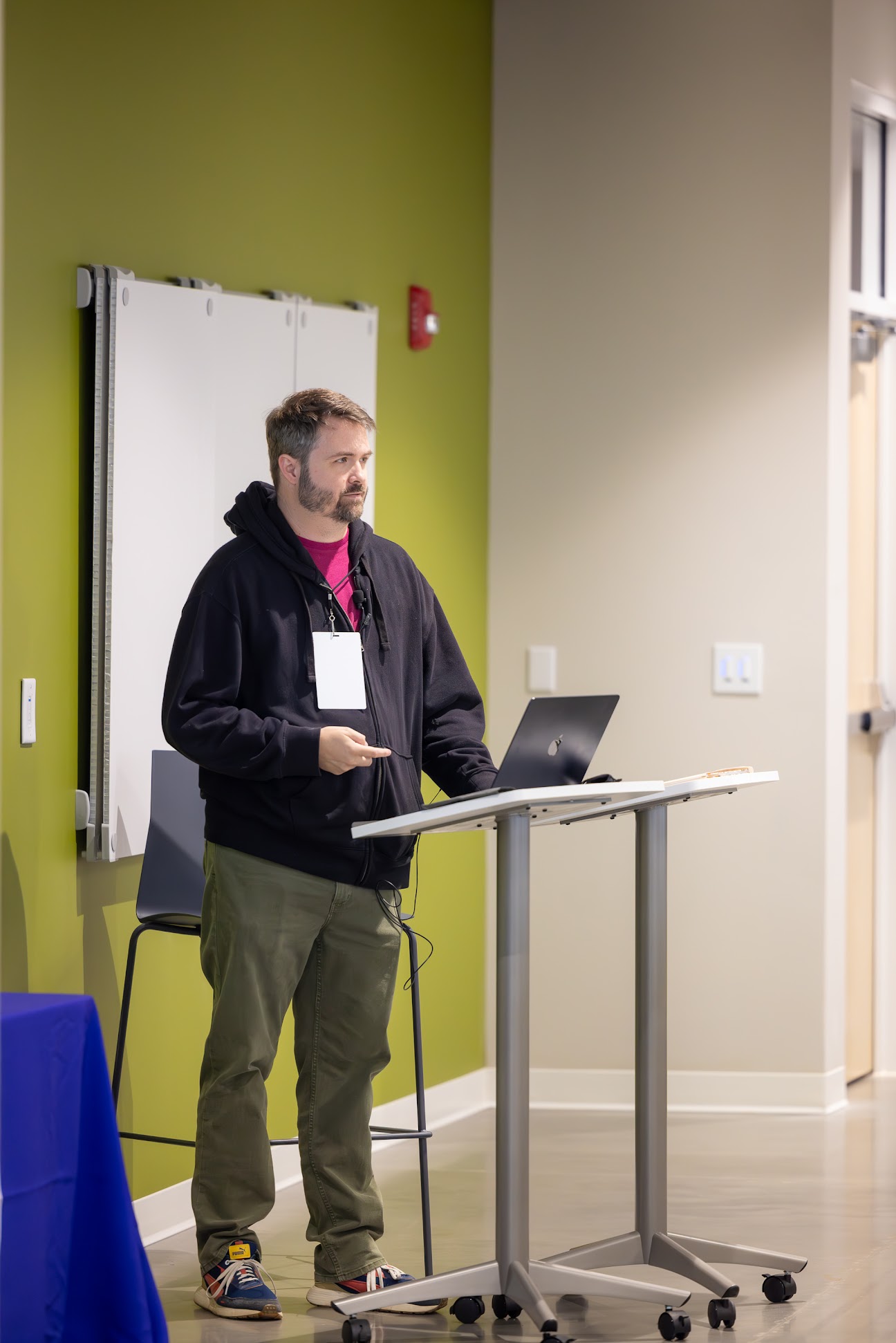 Steven Wade speaking at the 2024 Carolina Code Conference