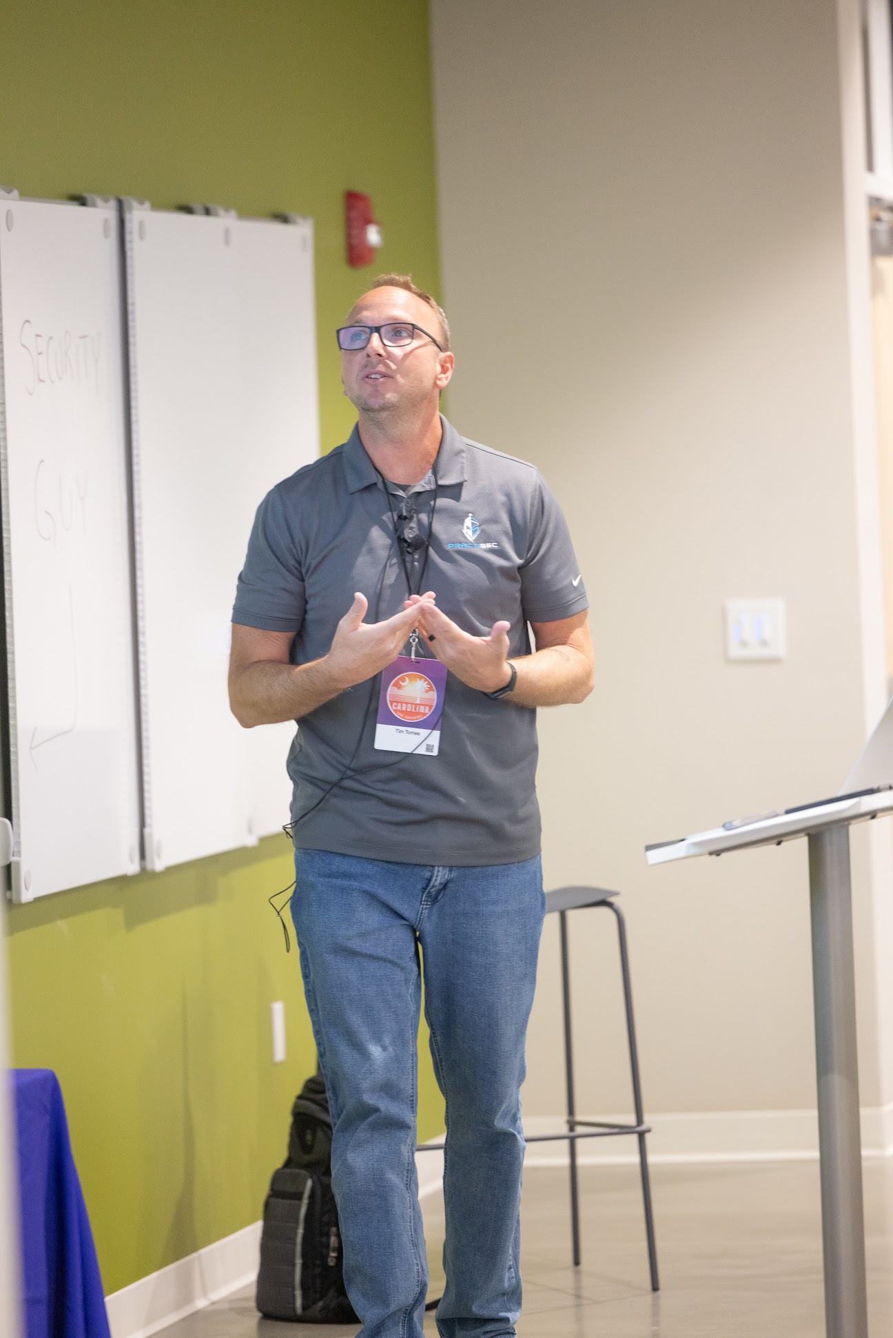 Tim Tomes speaking at the 2024 Carolina Code Conference