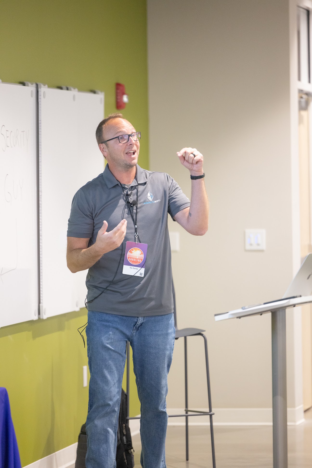 Tim Tomes speaking at the 2024 Carolina Code Conference