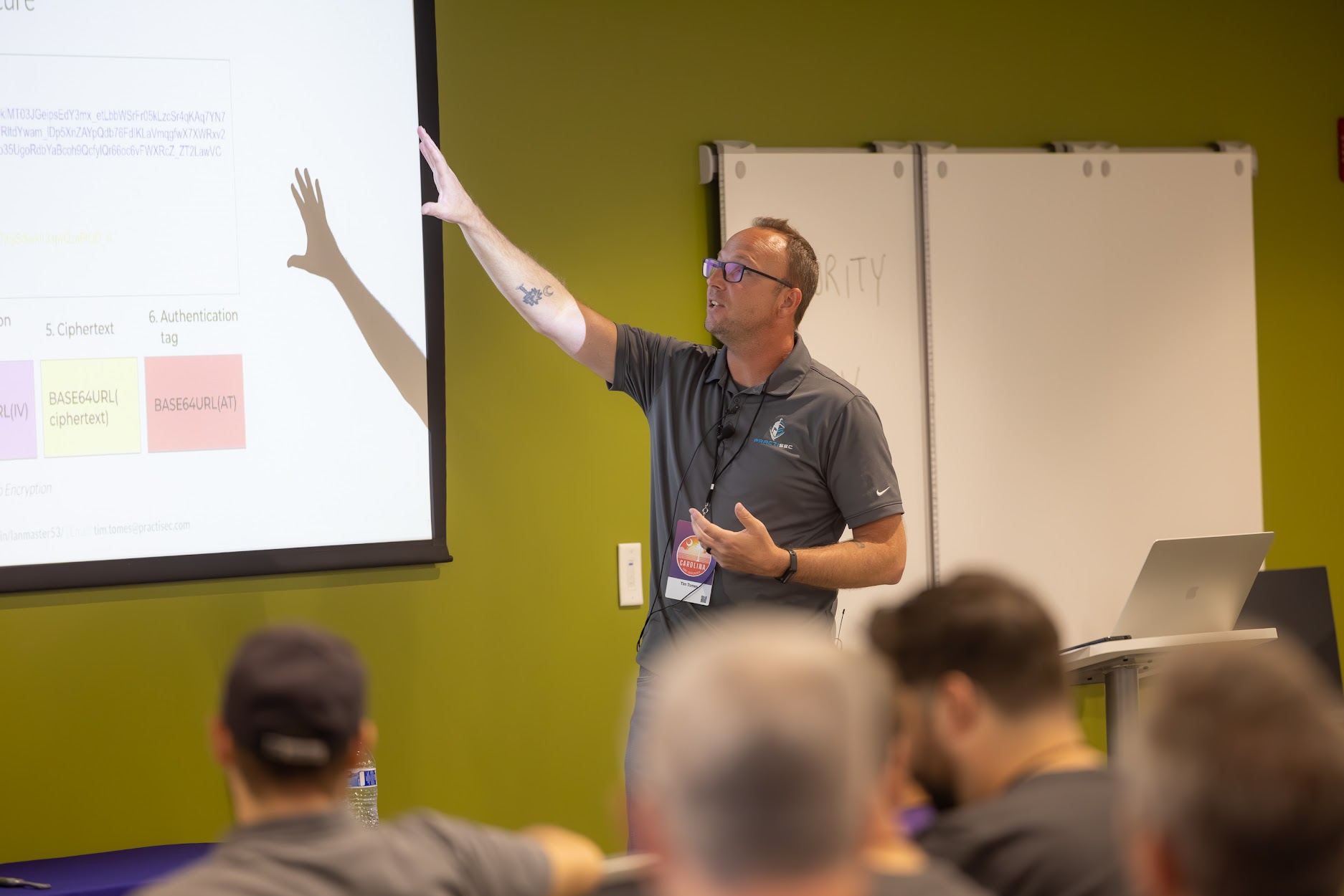 Tim Tomes speaking at the 2024 Carolina Code Conference