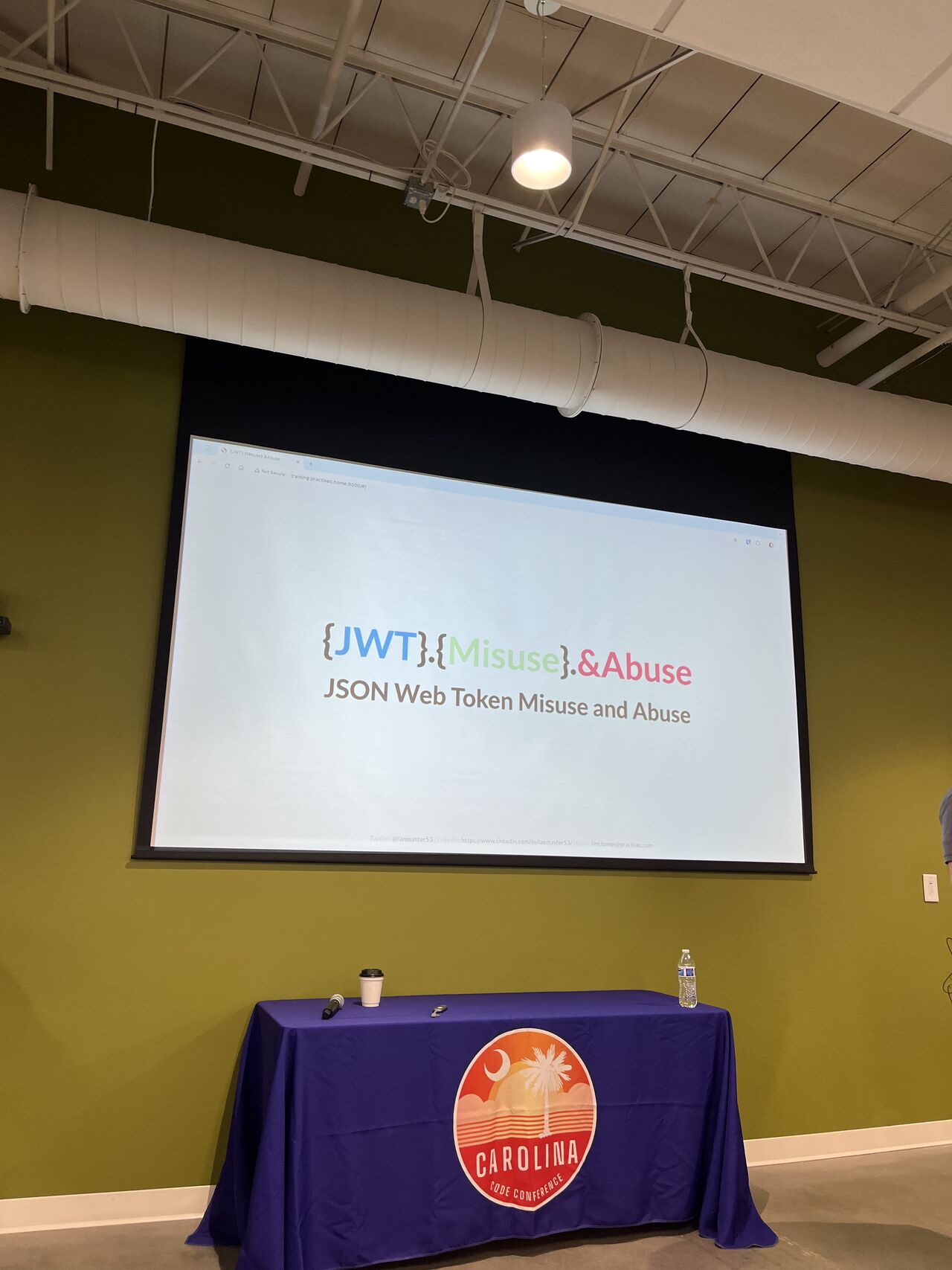 Tim Tomes speaking at the 2024 Carolina Code Conference