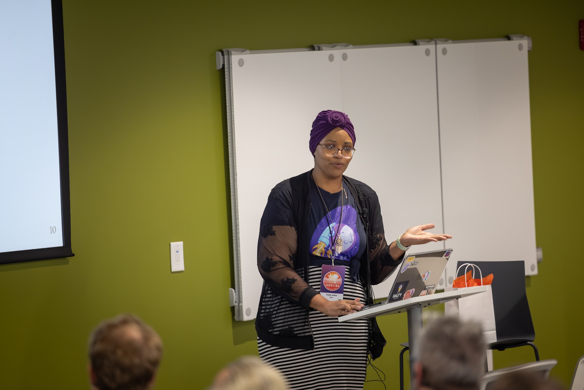 Yvette Johns speaking at the 2024 Carolina Code Conference