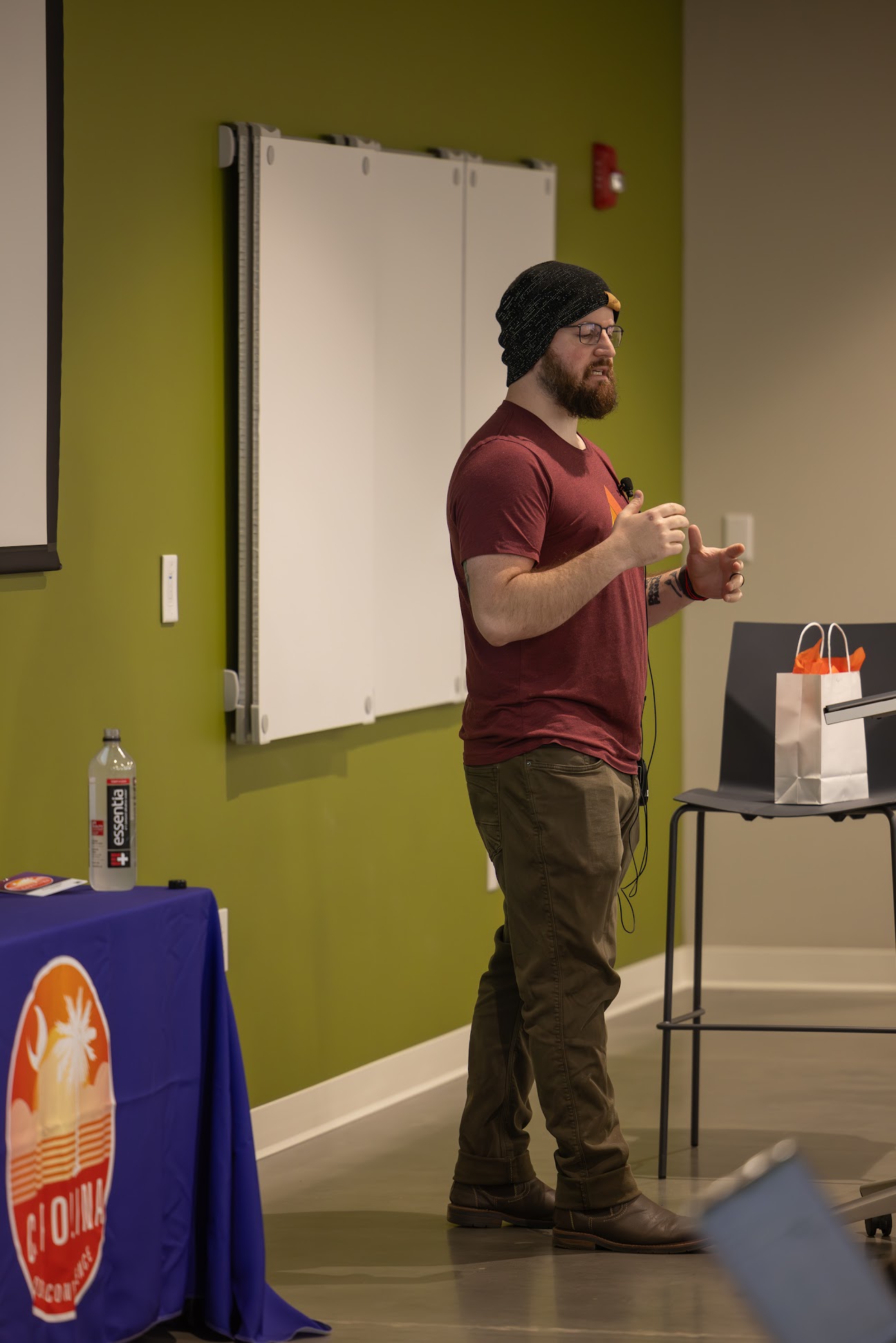 Zach Daniel speaking at the 2024 Carolina Code Conference