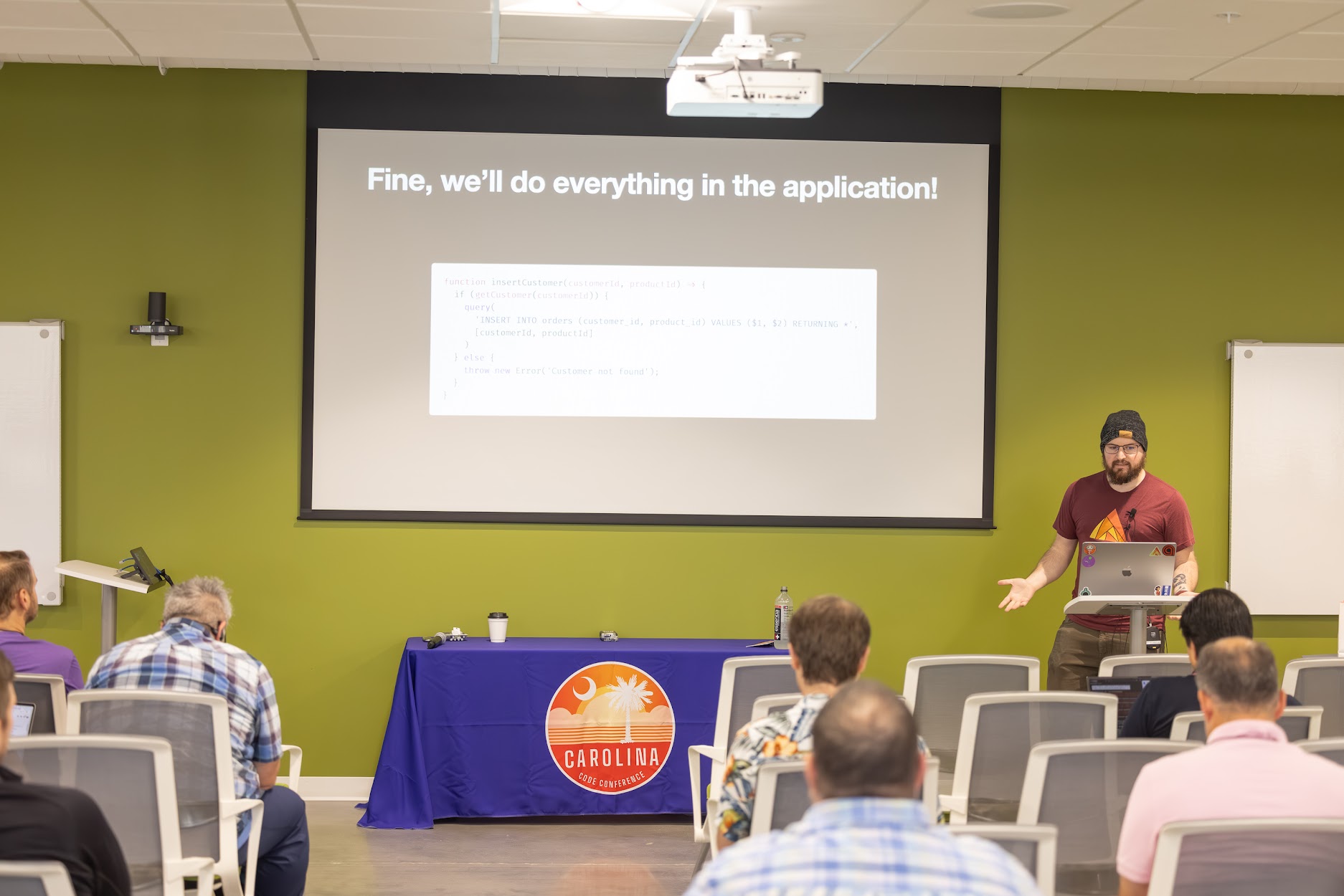 Zach Daniel speaking at the 2024 Carolina Code Conference