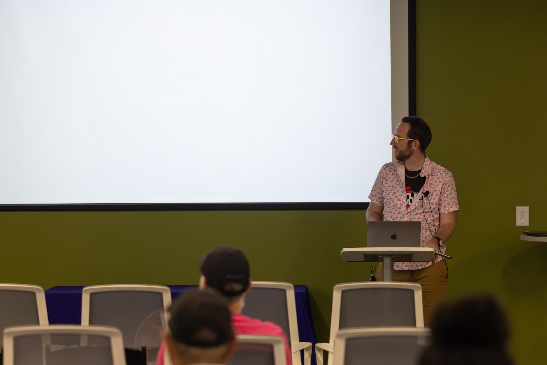 Andrew MacLean speaking at the 2025 Carolina Code Conference