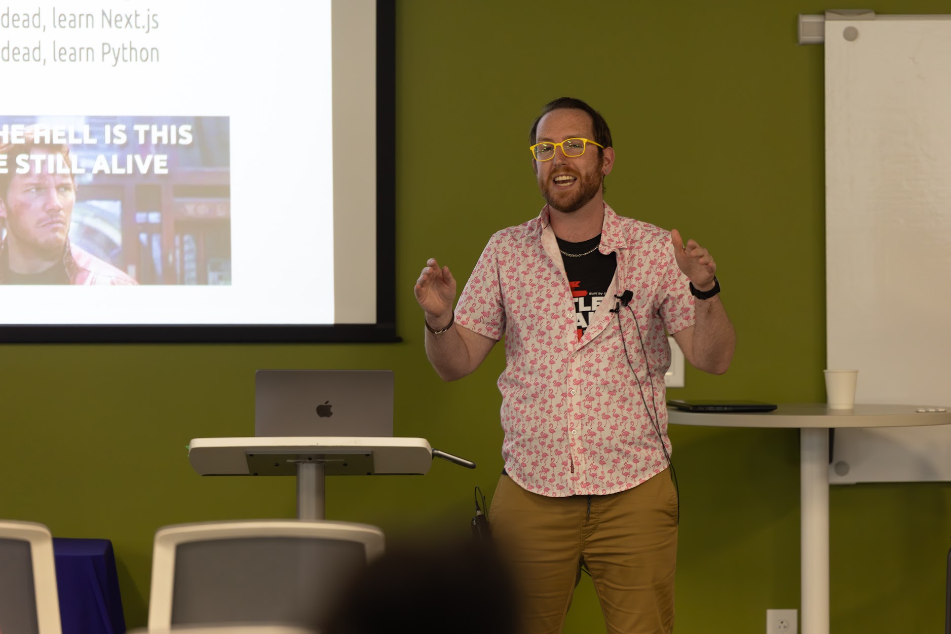 Andrew MacLean speaking at the 2025 Carolina Code Conference