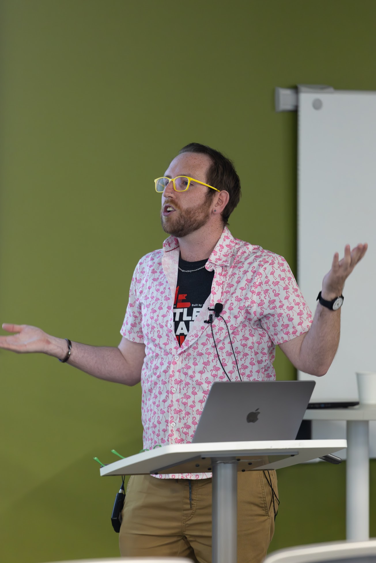 Andrew MacLean speaking at the 2025 Carolina Code Conference