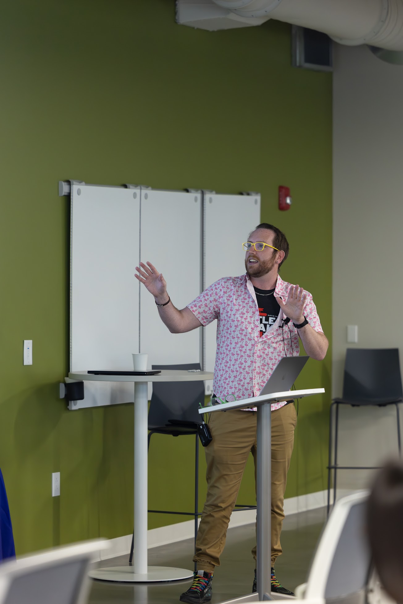 Andrew MacLean speaking at the 2025 Carolina Code Conference