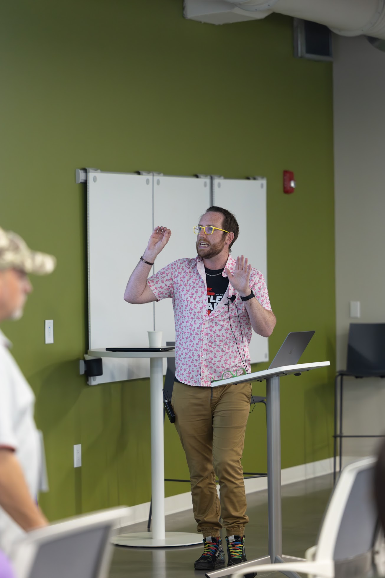 Andrew MacLean speaking at the 2025 Carolina Code Conference